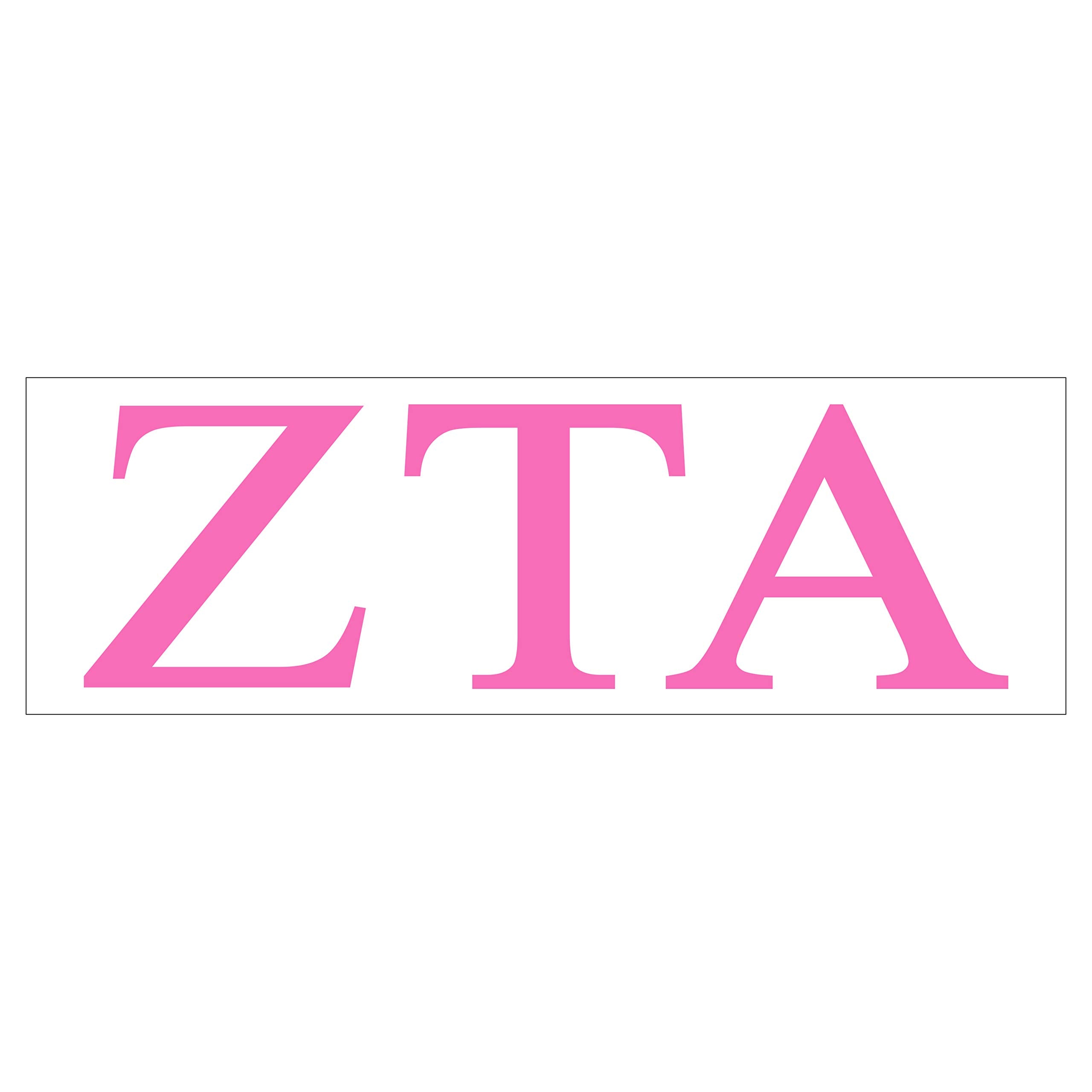 Pro-Graphx Zeta Tau Alpha Greek Sorority Sticker Decal, 2.5 Inches Tall, Pink