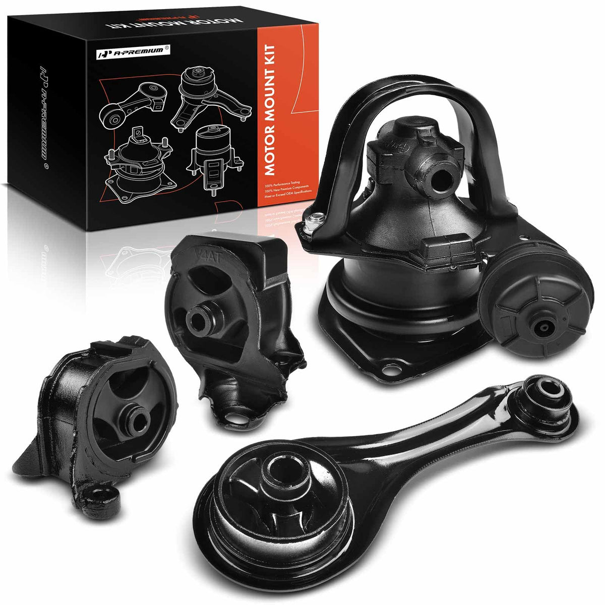 A-Premium 4PCS Engine Motor Mount and Transmission Mount and Torque Strut Mount Set Compatible with Honda Accord 1990 1991 1992 