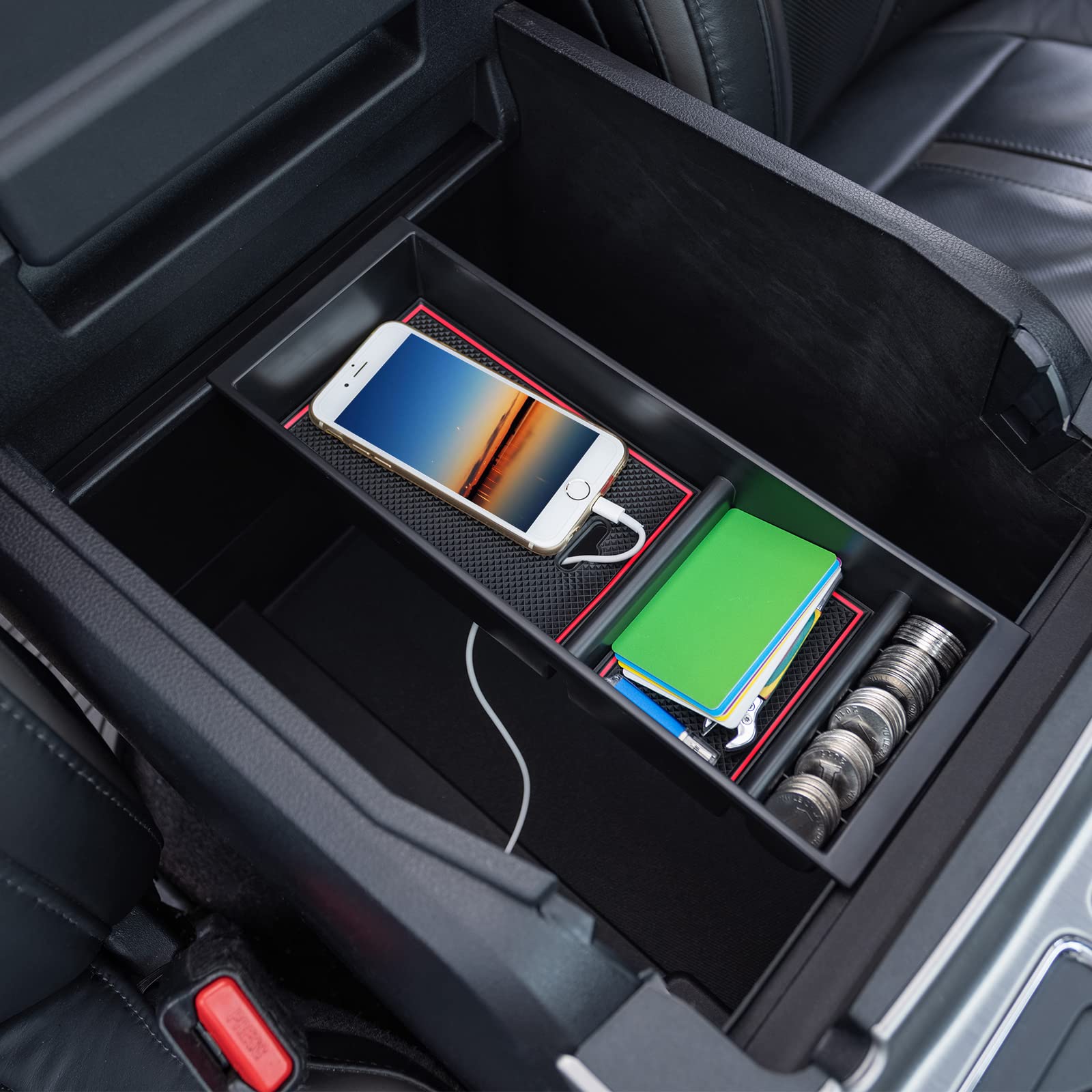Pimcar Center Console Organizer Tray For Ford F150 (2015-2020), Super Duty F250/F350/F450 (2017-2022), Expedition (2018-2024),Ab