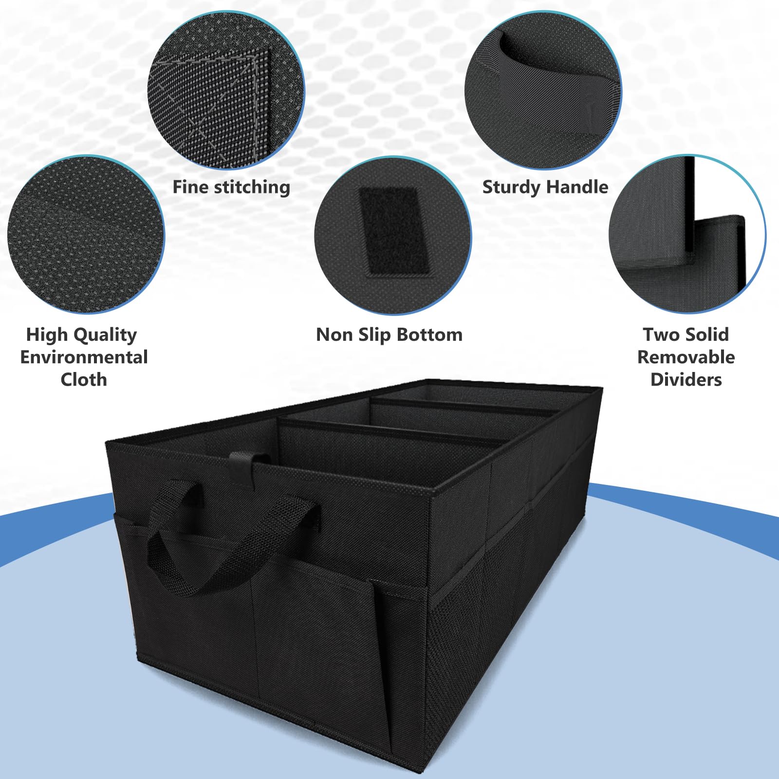 Miu Color Trunk Organizer For Suv (Black 12 Pockets, Large)