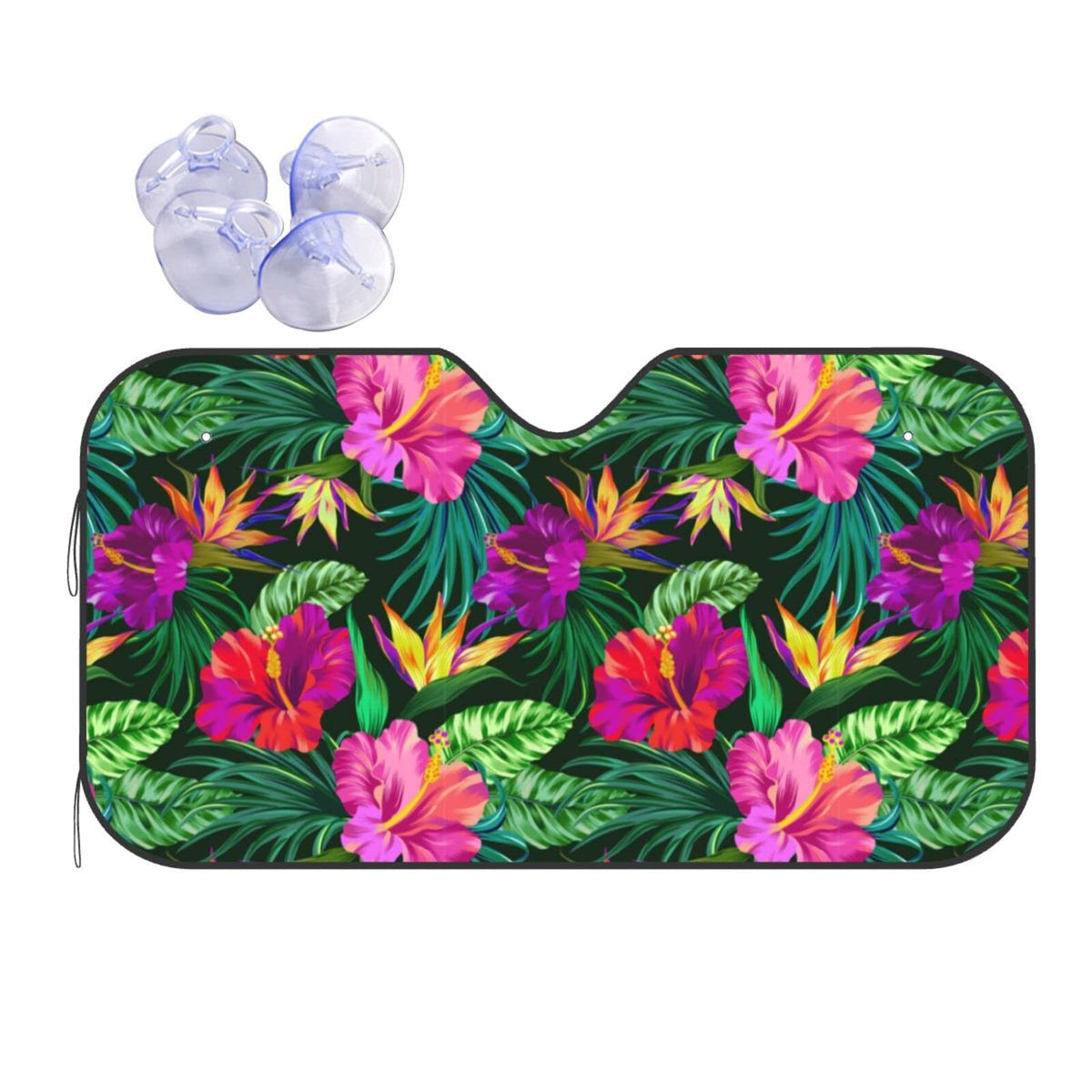 Tropical Flowers Car Windshield Sunshade Front Window Sun Visor Protector Foldable Shield Cover for Truck SUV