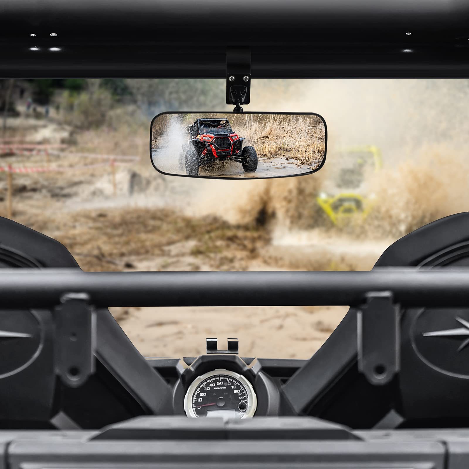 Utv Rear View Mirror, Rzr Rearview Mirror For 1.75'-2' Roll Bar Cage Compatible With Polaris Rzr 1000 Xp Turbo Pro R Kawasaki Mule Honda Pioneer 1000 Yxz 1000 Teryx Can Am Maverick X3