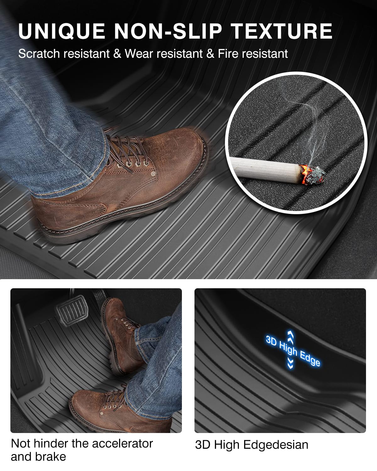 Powerty Floor Mats & Cargo Liner For 2024 2025 Tesla Model 3 Highland Accessories Cargo Mat& Front Storage Mat& Rear Storage Mat