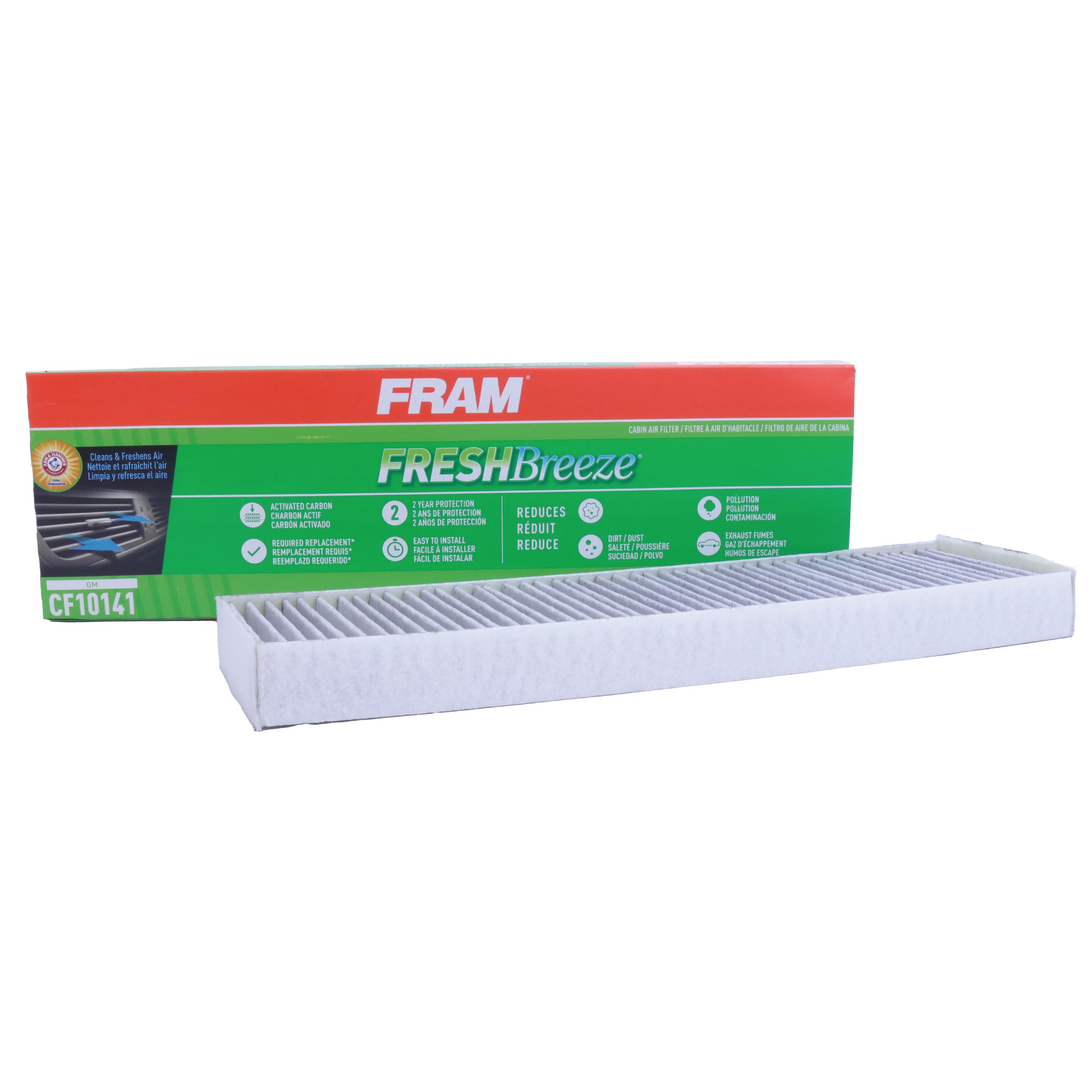 Fram Fresh Breeze Cabin Air Filter With Arm & Hammer Baking Soda, Cf10141 For Select Chevrolet, Pontiac, Saturn And Suzuki Vehic