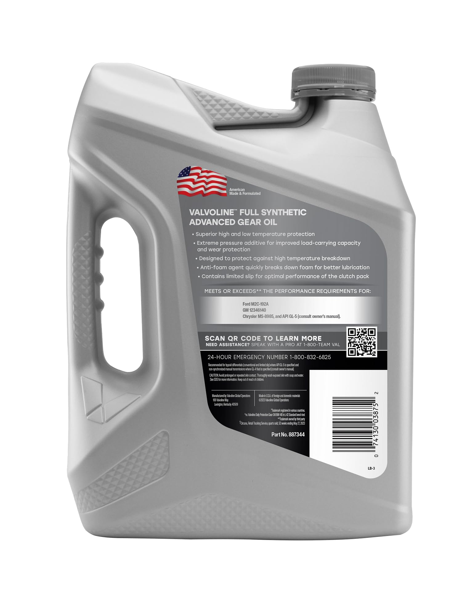 Valvoline Synpower Sae 75W-140 Full Synthetic Gear Oil 1 Ga, Case Of 3