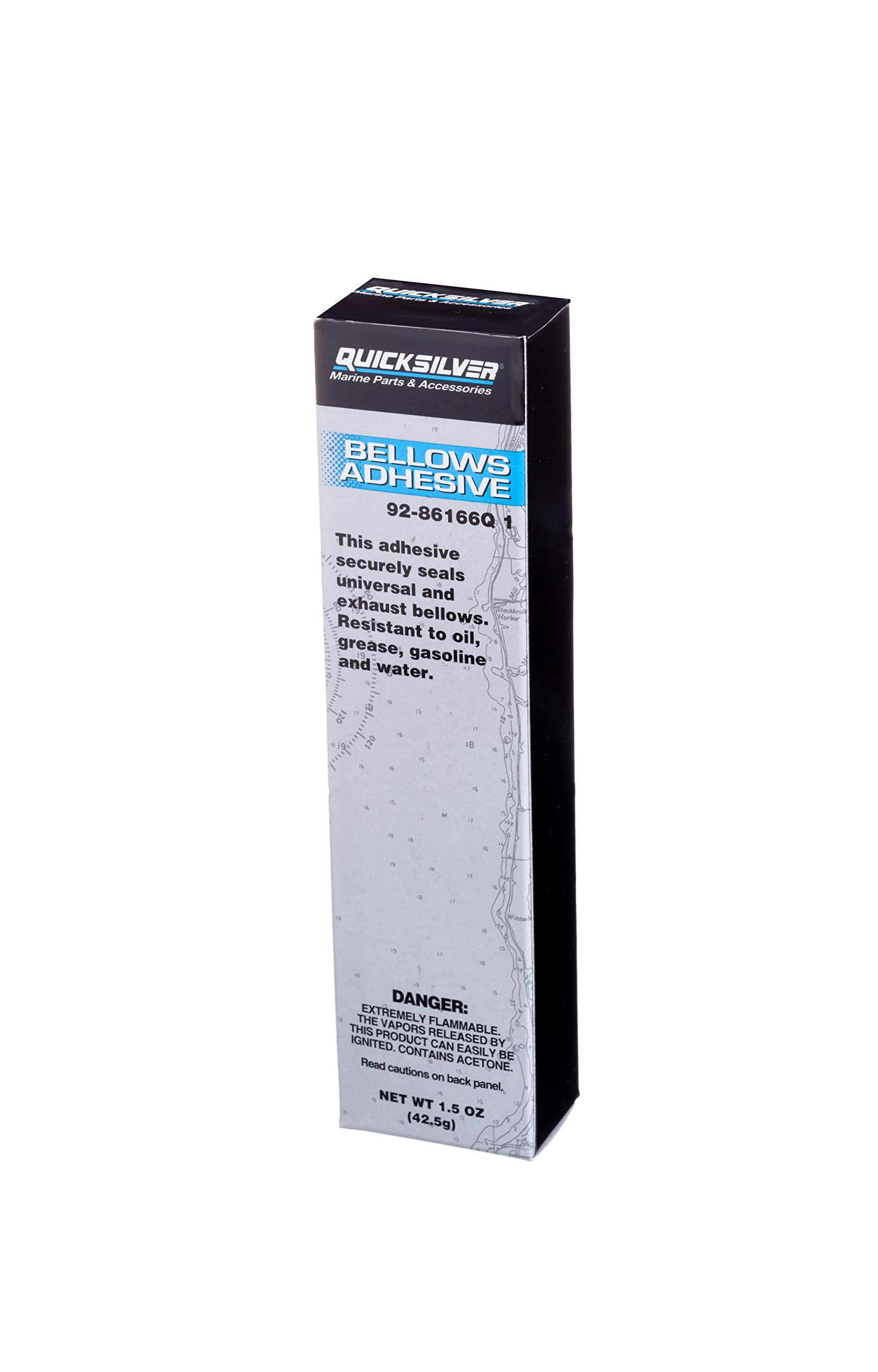 Quicksilver 86166Q1 Bellows Adhesive – Resistant To Oil, Grease, Gasoline And Water – 1.5 Oz Tube