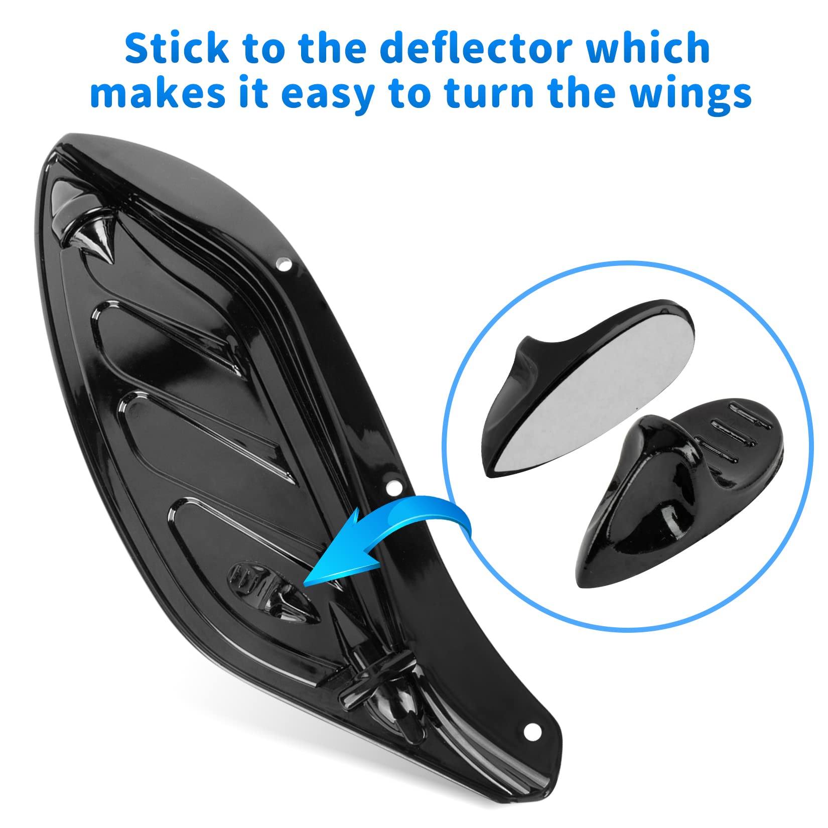 Adjustable Air Deflector, PSLER Side Wing Deflectors Fairing Air Deflector for Touring Street Glide, Electra Glide, Trike, Ultra