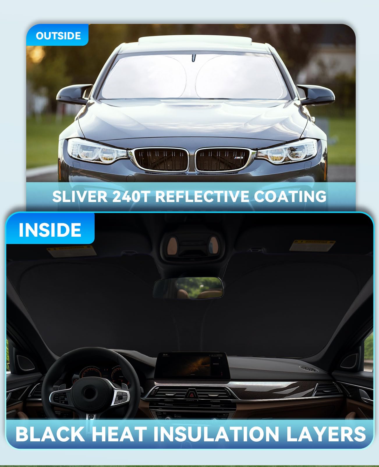 Sun Shade Windshield Sunshades Cover For Honda Civic 2012-2014 2015 Foldable Sun Visor Window Shields Fits Civic Sedan, Coupe, H