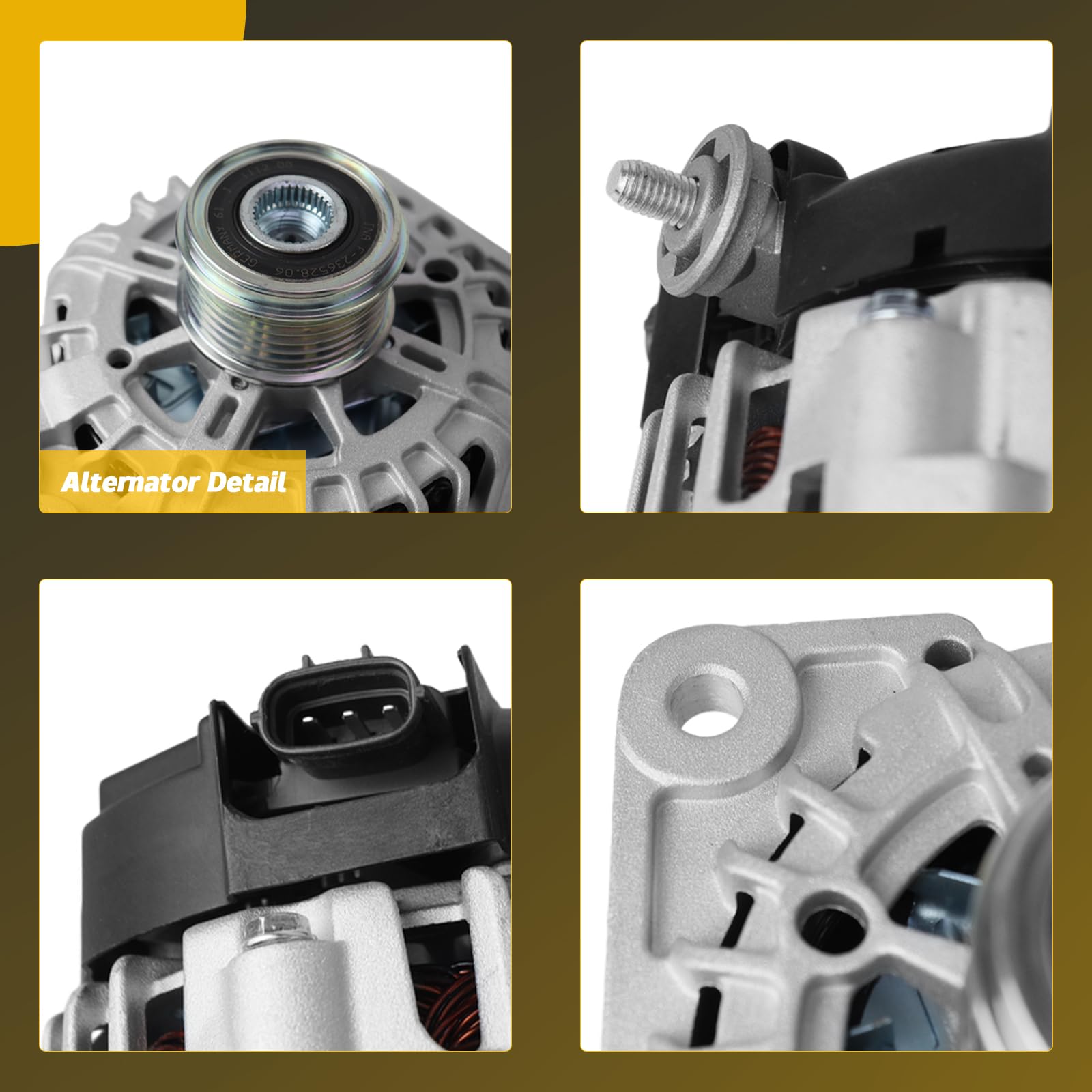 YINAVAGAD 2.5L L4 Alternator for Nissan Altima 2.5L L4 2007-2012, Altima Coupe S 2013, Rogue 2011-2013, Rogue Select 2014-2015,