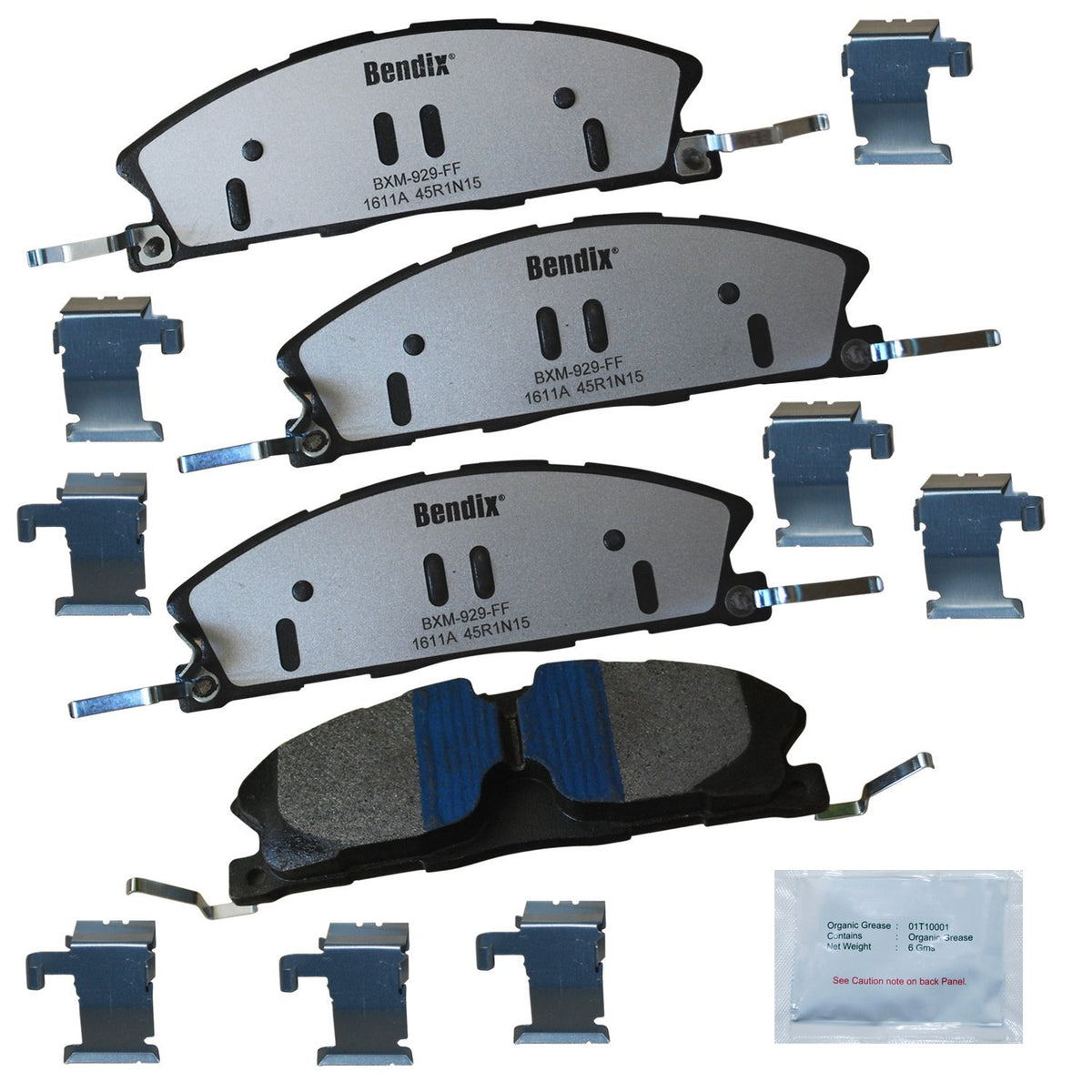 Bendix Fleet Metlok Mkd1611Afm Semi-Metallic Front Brake Pads For Select Models Ford Police Interceptor Sedan, Utility, Special