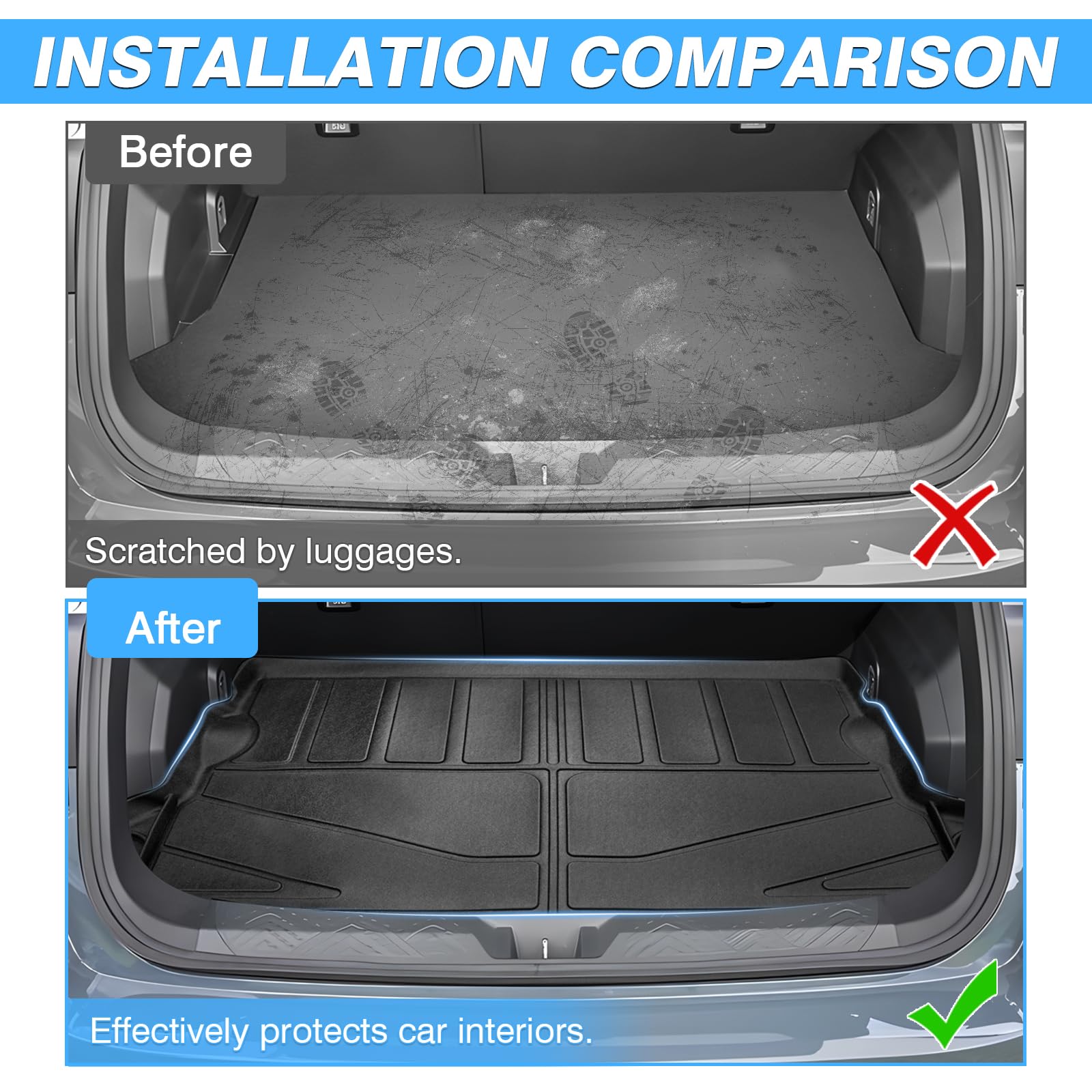 Powerty Cargo Mat Compatible For Subaru Crosstrek 2024 2025 Accessories All Weather Cargo Liner Tpe Rear Trunk Mat