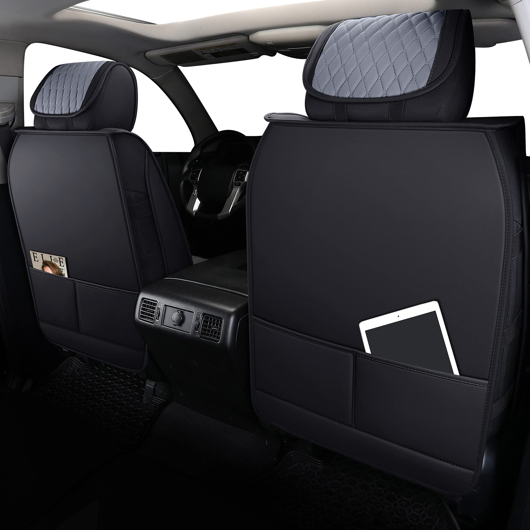 Aierxuan Truck Seat Covers Compatible With Toyota Tundra Pickup Custom Fit 2008-2025 Crewmax Double Cab Waterproof Leather Airba