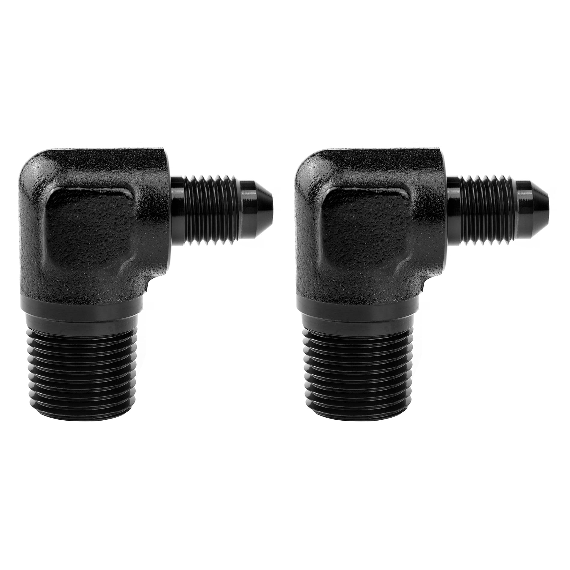Evil Energy 4An To 3/8'' Npt Male 90 Degree Fitting Adapter Aluminum 2Pcs