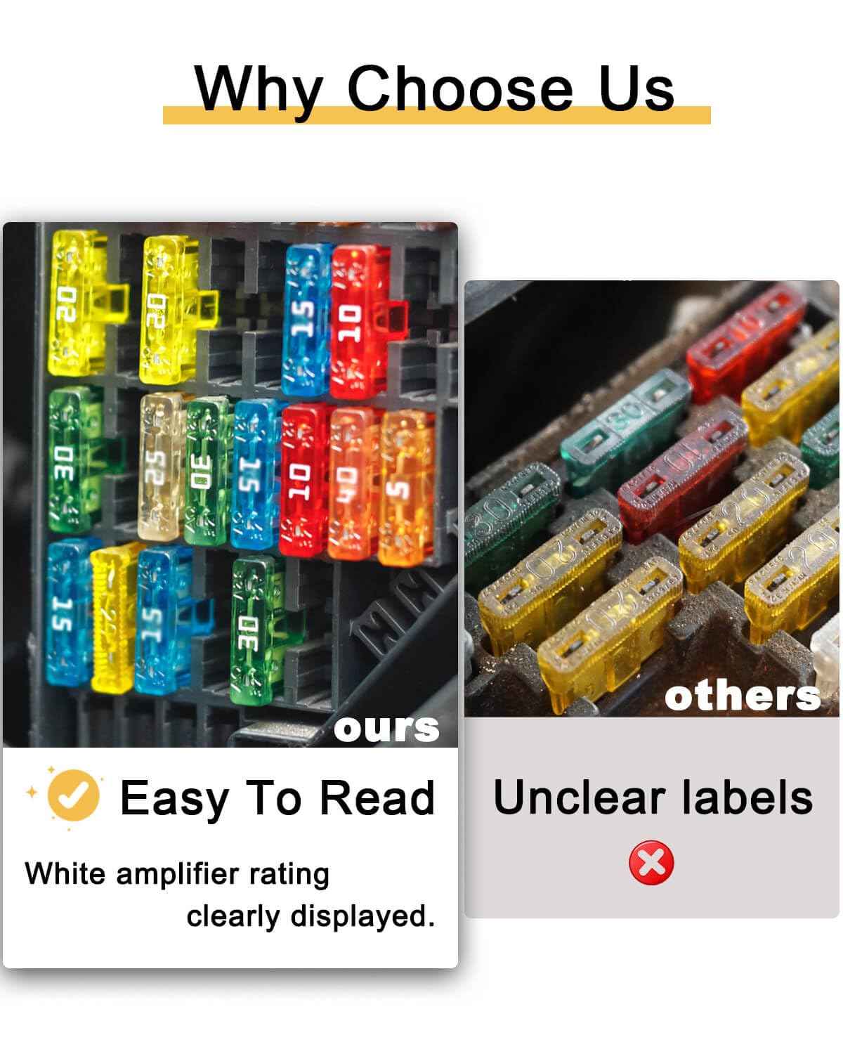 Riseuvo 50Pcs 10A Standard Car Fuses - 10 Amp Automotive Fuses(Ato/Apr/Ats), 32V (12/24V) Blade Fuse For Rv/Truck/Suv