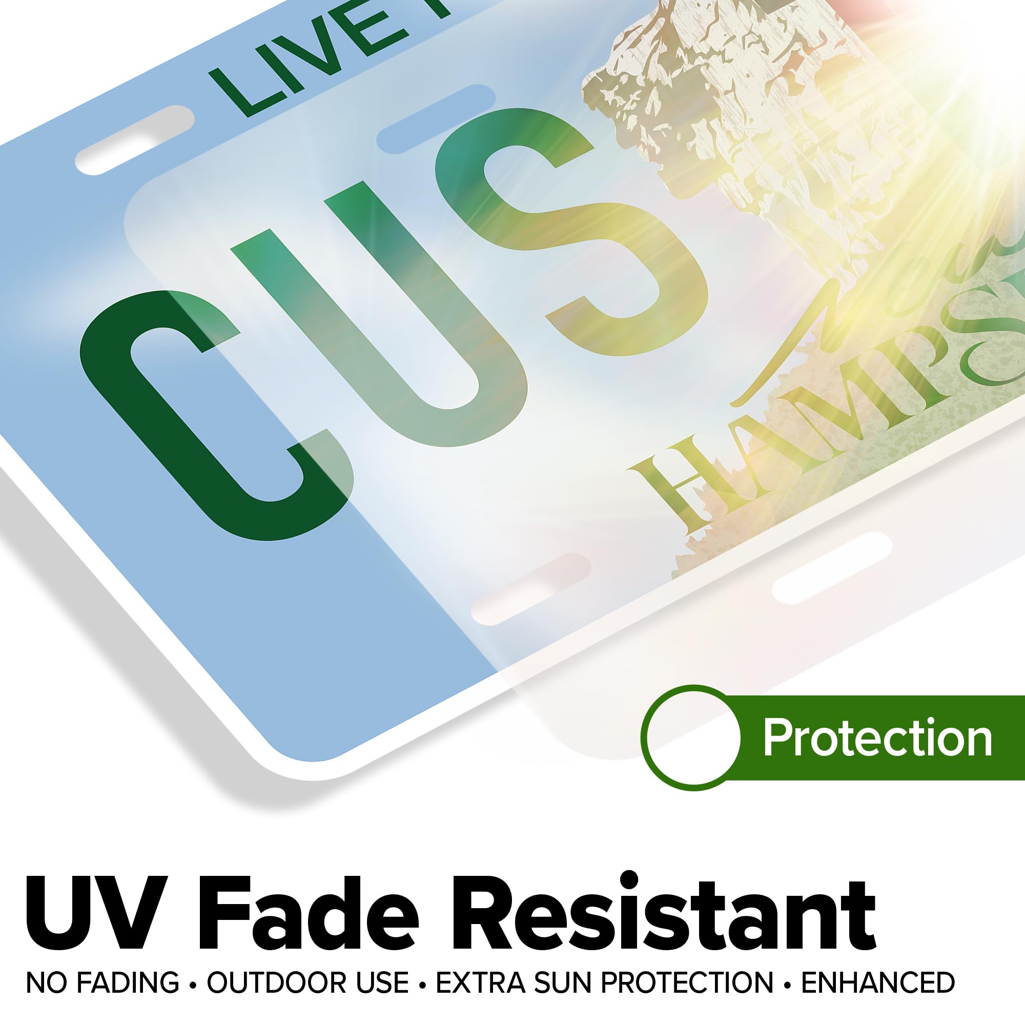 Custom New Hampshire License Plate, Personalized License Plates For Car, 6X12 Inch, Rust-Free Fade Resistant Aluminum, Usa Made