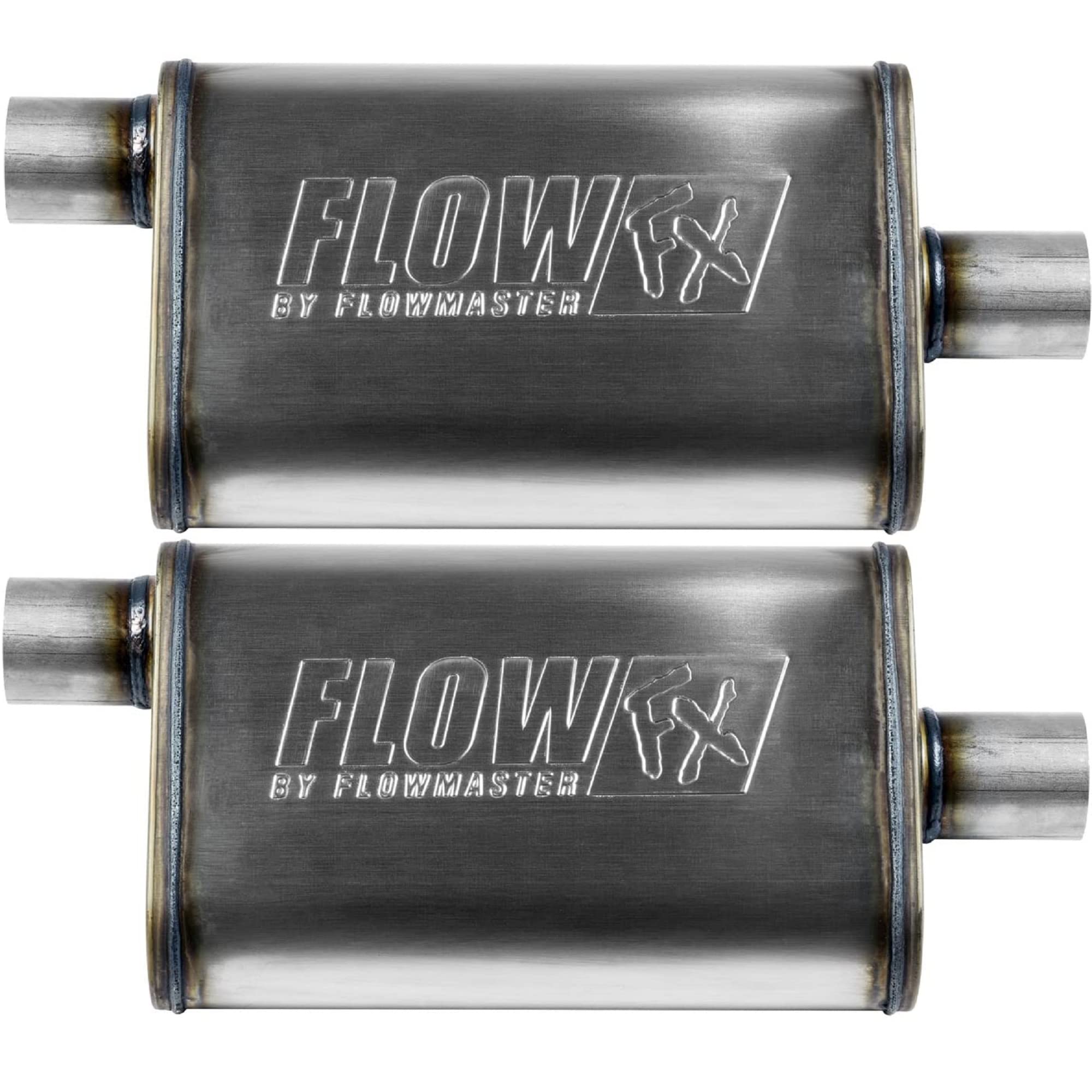 Flowmaster FlowFX Muffler 409S (2 Pack), 2.25 Offset In/ 2.25 Center Out - Moderate Sound