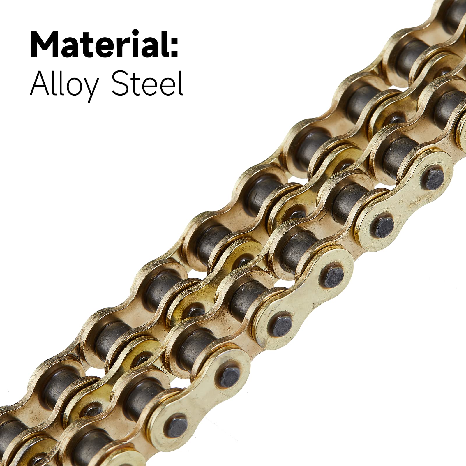 HILAKE 420 Motorcycle Chain 132 Links Non O-Ring with Connecting Master Link and Chain Breaker Heavy Duty Drive Chain for Motorc