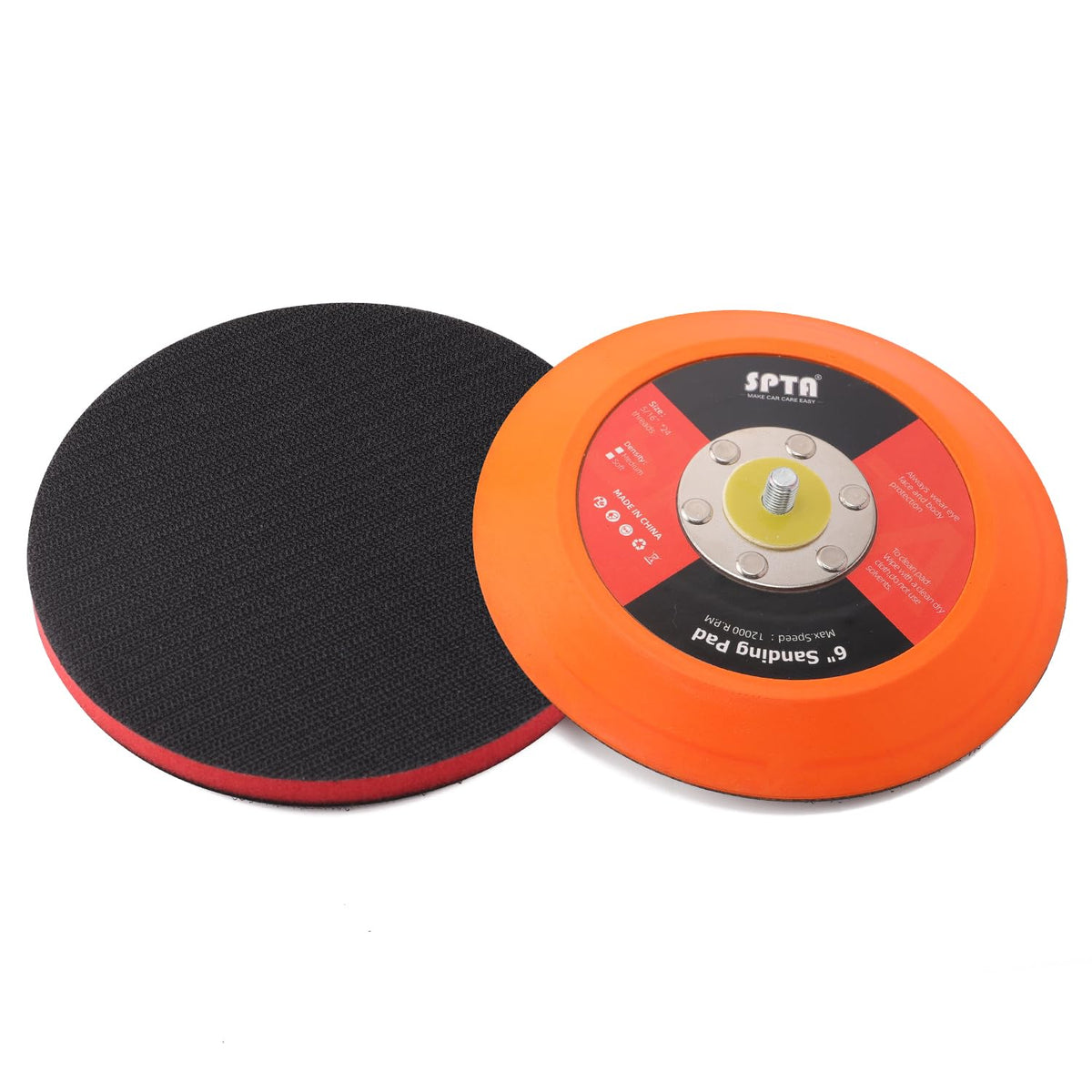 Spta 6''(150Mm) Backing Pad Hook And Loop Backing Plate 5/16''-24 Thread Da Air Random Orbital Sander/Polisher Backing Pad With 
