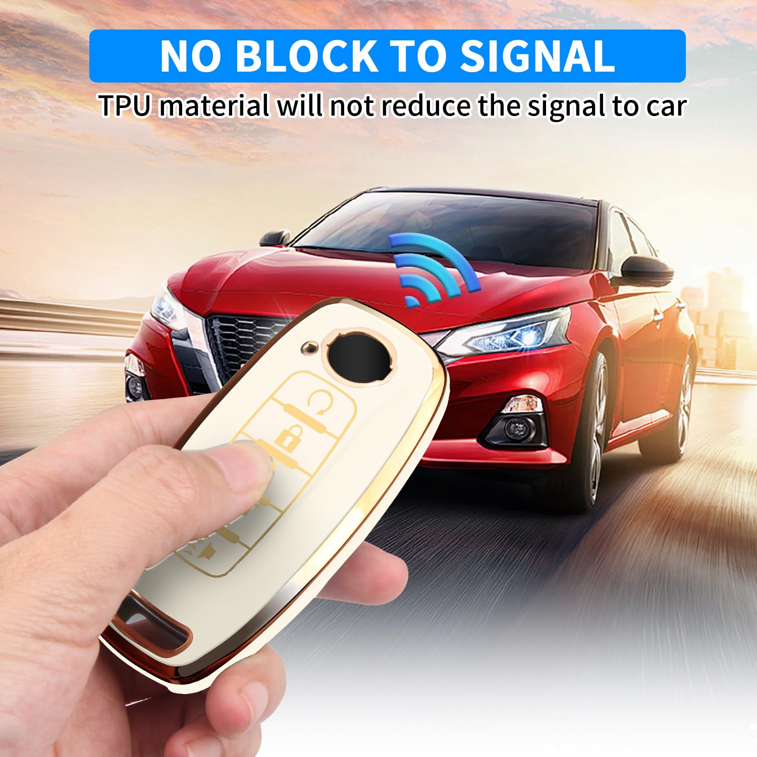 QBUC Key Fob Cover for Nissan,Car Key Fob Protector 5 Buttons Key Case Protection Compatible with 2023 2024 Pathfinder Rogue Met