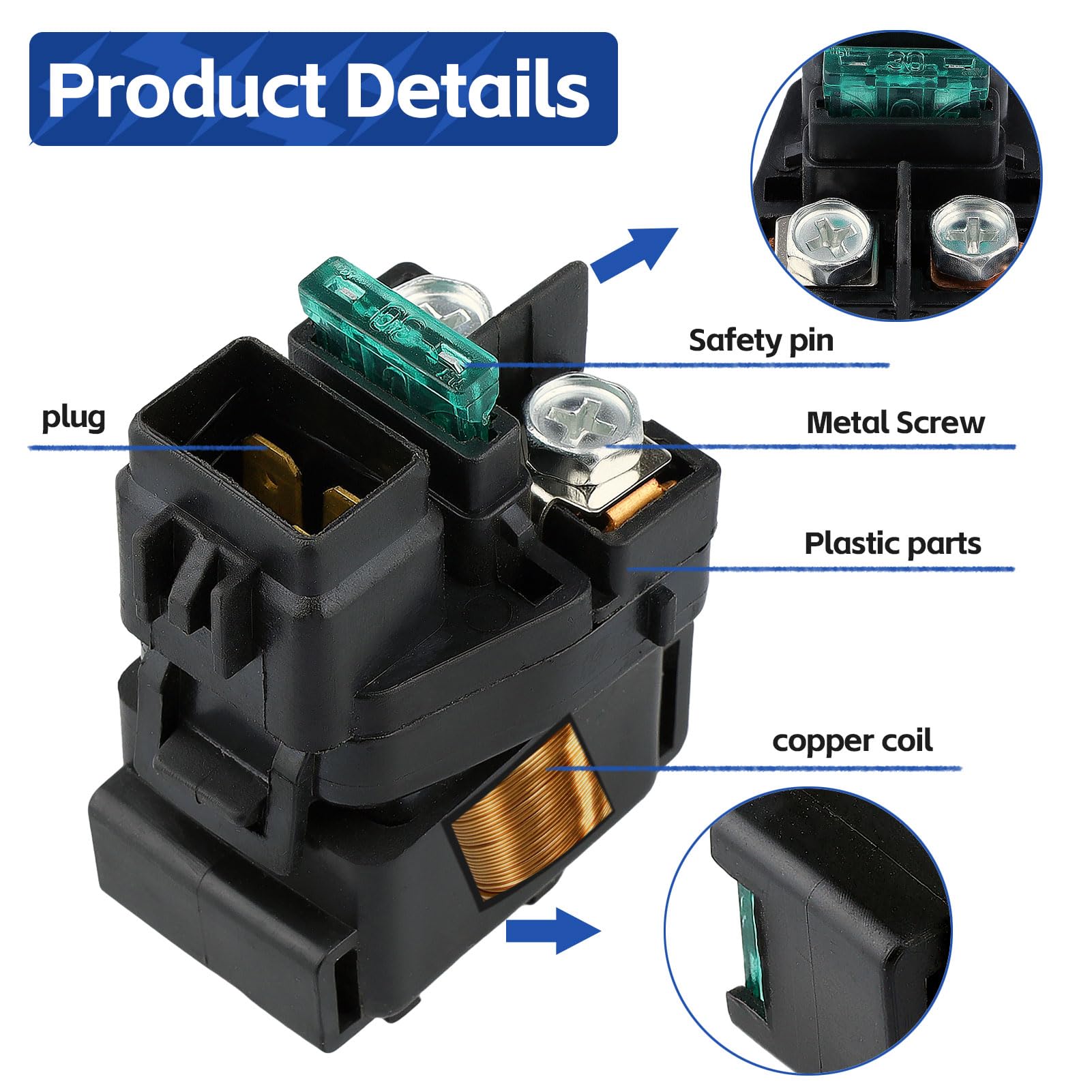 Starter Solenoid Relay for Arctic cat 500 400 375 454 1998-2005 ATV Suzuki GSXR 1000 2001-2004 GSXR 750 600 1996-2000 DR650SE 19