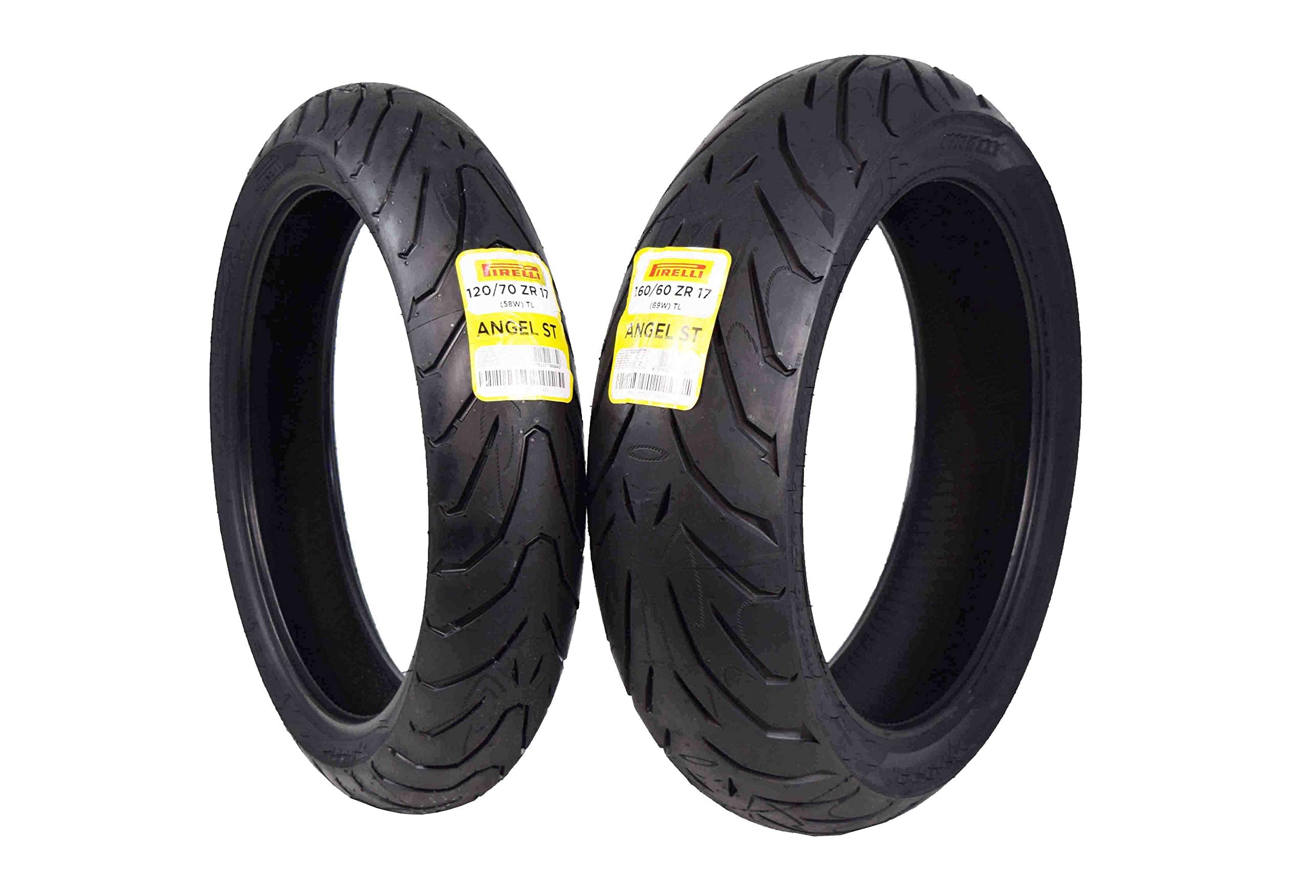 Pirelli Angel St Front 120/70Zr17 & Rear 160/60Zr17 Sport Touring Motorcycle Tires - 120/70-17 160/60-17 Two Pack
