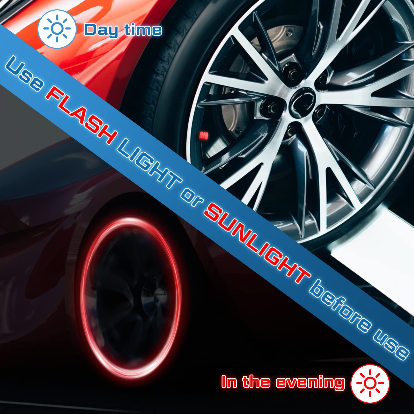 Tallew 20 Pcs Glow in The Dark Tire Valve Caps Fluorescent Valve Stem Caps Universal Car Tire Air Covers for Cars Motorcycles SU