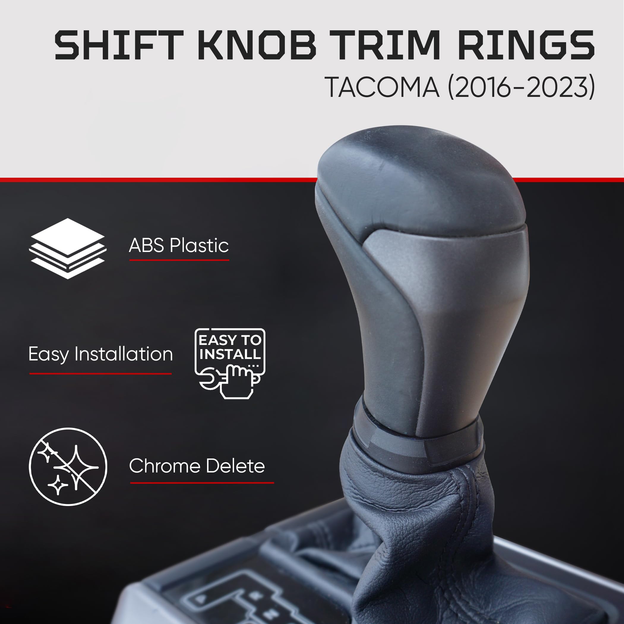 Ajt Design Shift Knob Trim Ring For 2016-2023 Tacoma - Black