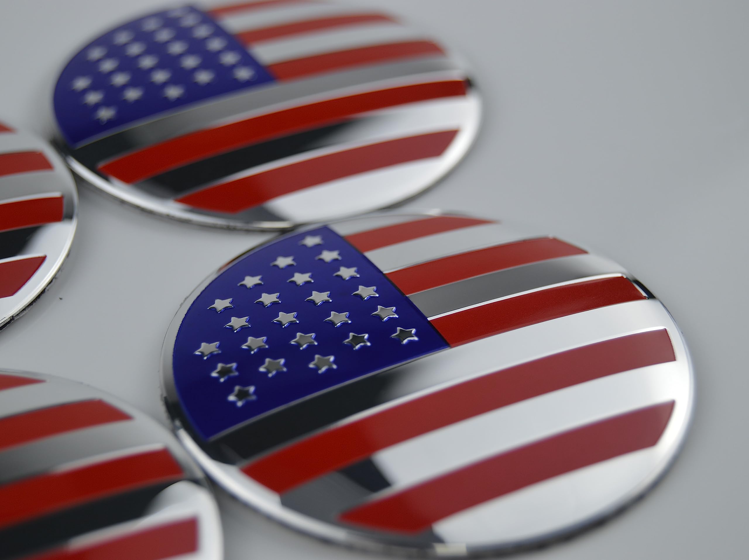 4X 56.5mm=2.24 inches American Flag Wheel Hub Center Cap Emblem for Hub Center Cap USA US