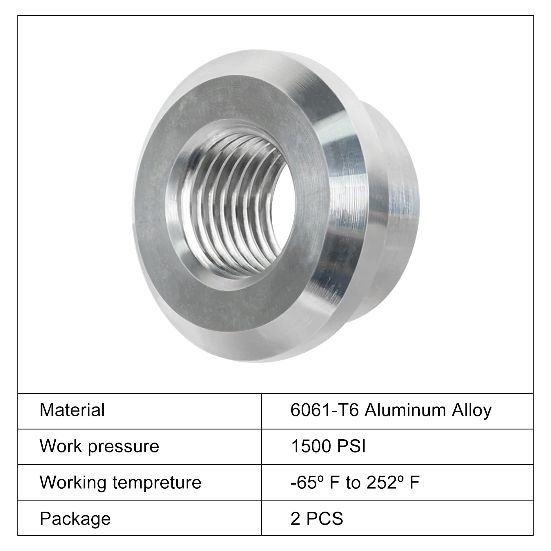 Evil Energy 1/8'' Npt Female Weld On Bung Fitting Aluminum 2Pcs