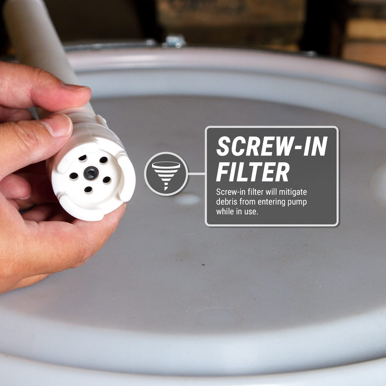 TERA PUMP Barrel Chemical Pump for 55 Gallon Barrel, Heavy Duty Polypropylene, Hand Crank Action Pump, 10 GPM, Corrosion Resista