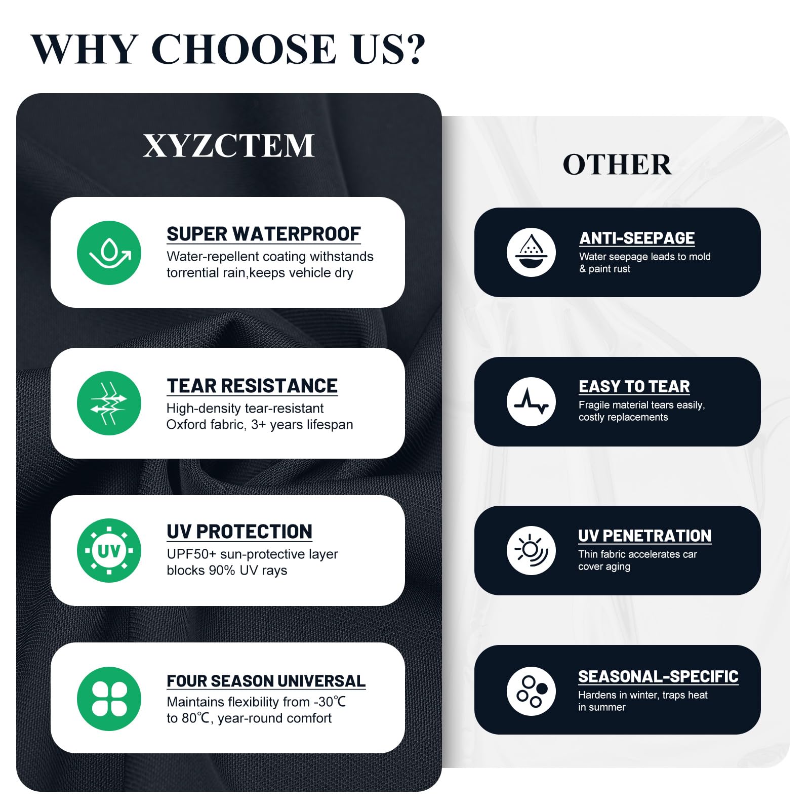 Xyzctem Motorcycle Cover Waterproof Outdoors, All Weather Protection Vehicle Accessories, Sunproof Windproof, Dustproof, Fit For