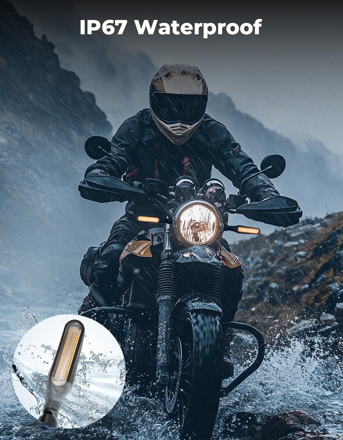 KEMIMOTO Motorcycle Turn Signals Light, 12V Universal Motorcycle Turning Indicators, 36 LED Bulbs for Motorbike Scooter Cruiser