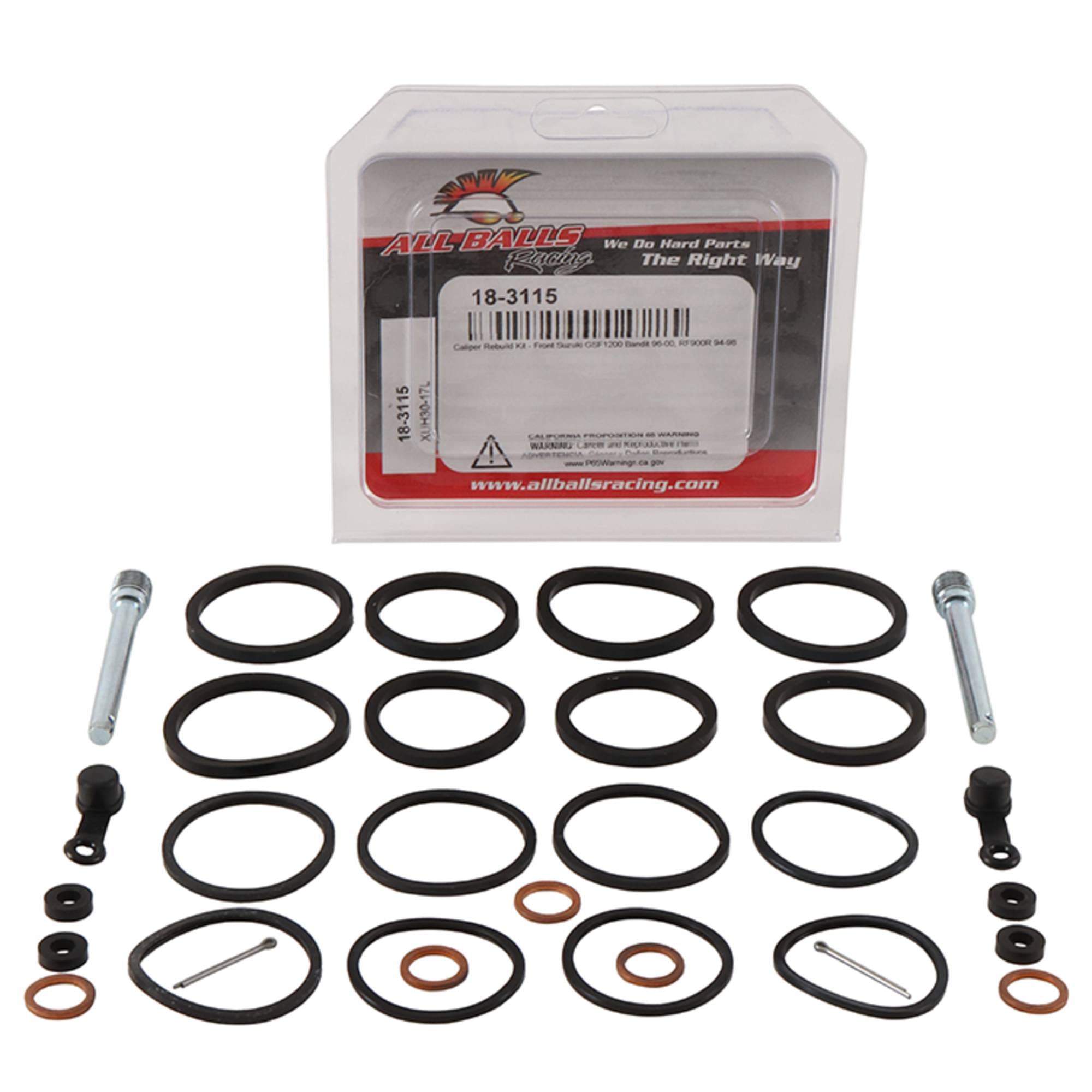 All Balls Racing 18-3115 Caliper Rebuild Kit Front Compatible With/Replacement For Suzuki Gsf 1200 Bandit 1996-2000, Rf 900 R 19