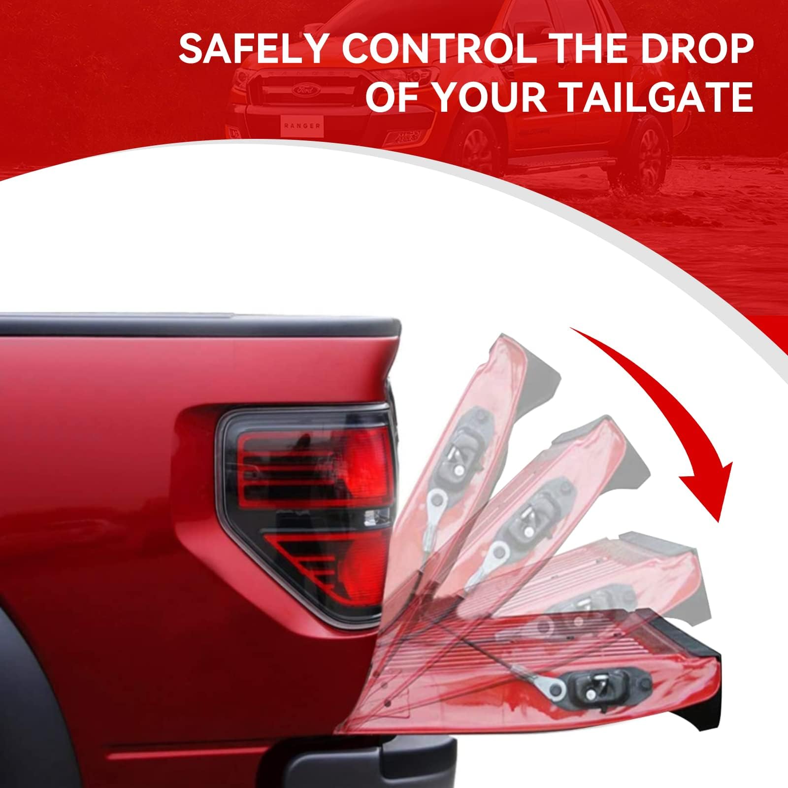 Aqwe 43100 Truck Tailgate Assist Shock Kit Compatible With 1999-2006 Chevy Silverado/Gmc 1500/2500 / 3500 And 2007 Classic 1500