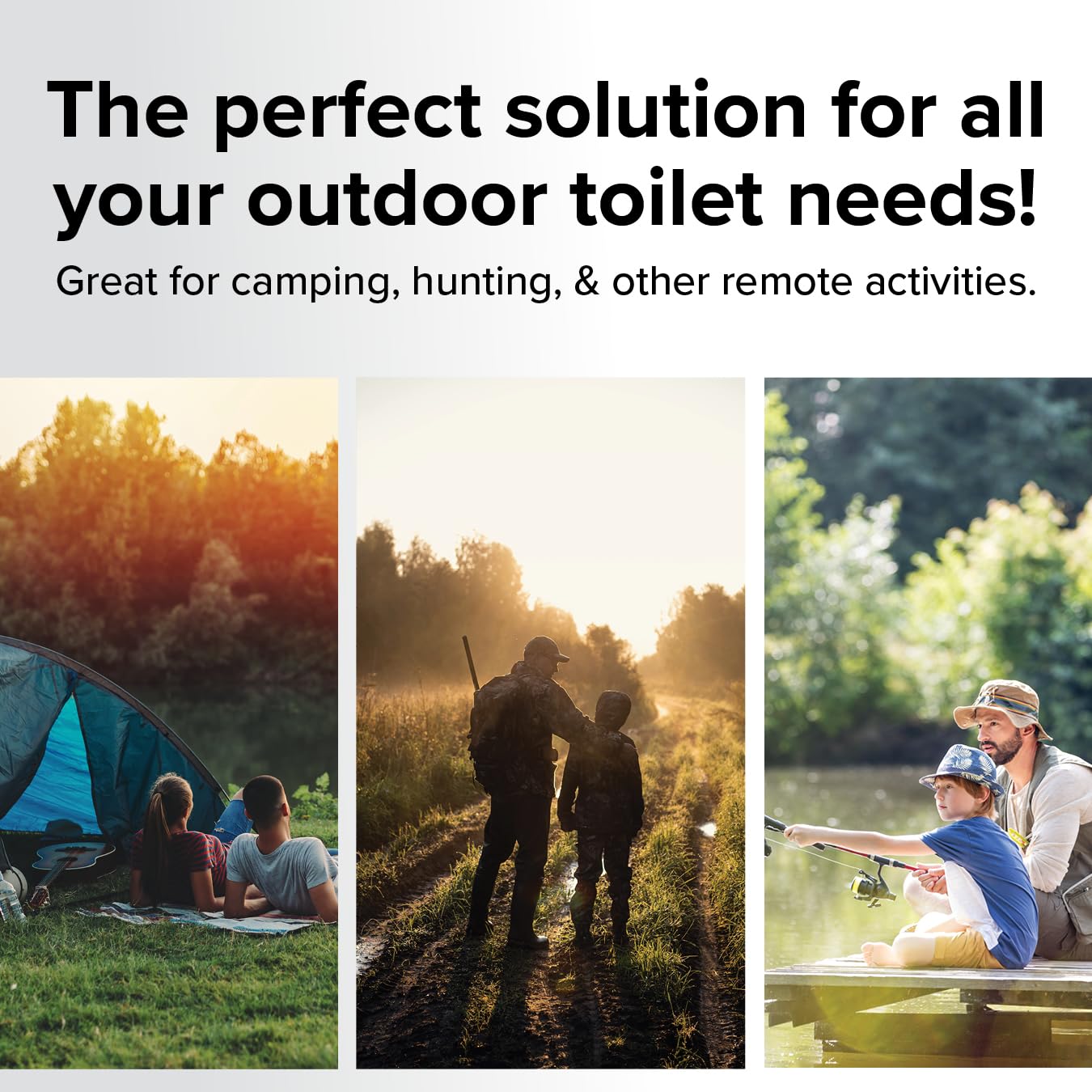 Camco Portable Toilet Bucket - Features 3 Bag Liners for Easy Clean Up & Attached Carry Handle - Includes Seat and Lid Attachmen