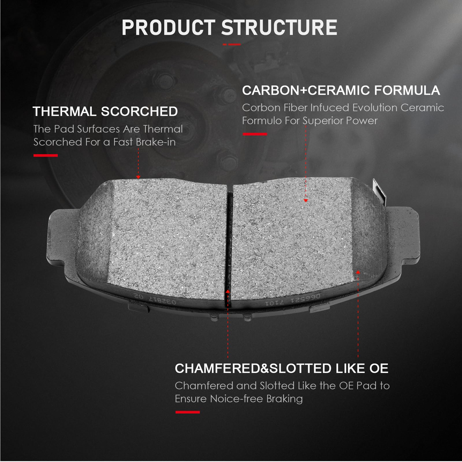 Cciyu D537 D787 8Pcs Front & Rear Ceramic Brake Pads Kits 2004-2008 For Acura Tsx, 2003-2007 For Honda Accord
