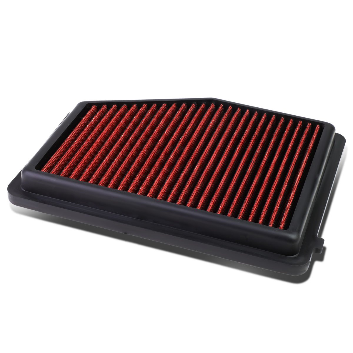 Compatible With Honda Civic 1.8L / Acura Ilx 2.0L Reusable & Washable Replacement High Flow Drop-In Air Filter (Red)