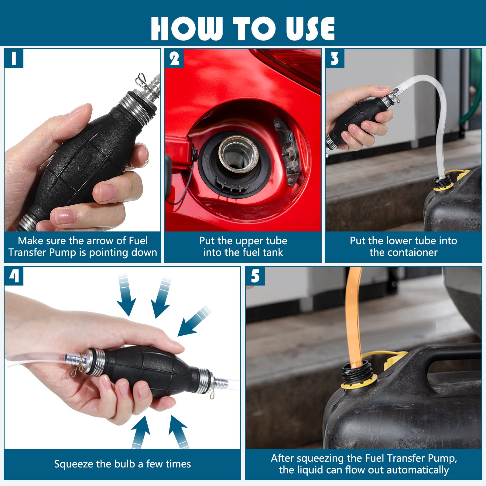 Pangda 20Ft Fuel Line Hose Nbr Rubber Hose Fuel Hose 300Psi Boat Fuel Line For Small Engine Fuel Systems (3/8 Inch)
