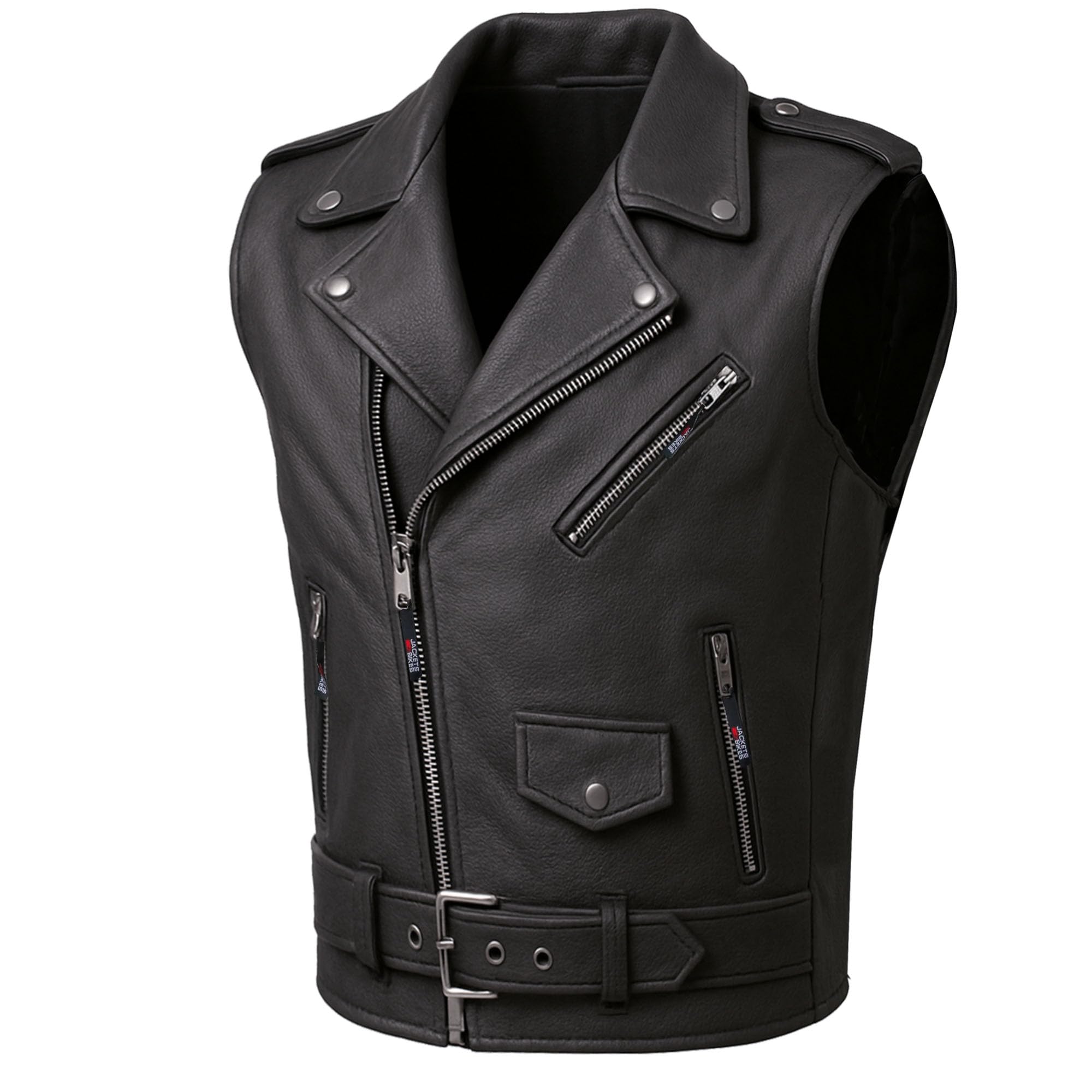 Men'S Classic Cowhide Leather Motorcycle Biker Vest | Concealed Carry Gun Pockets | Vintage Cruiser Vest For Men | Stylish Club Riding Vest Black Xxl