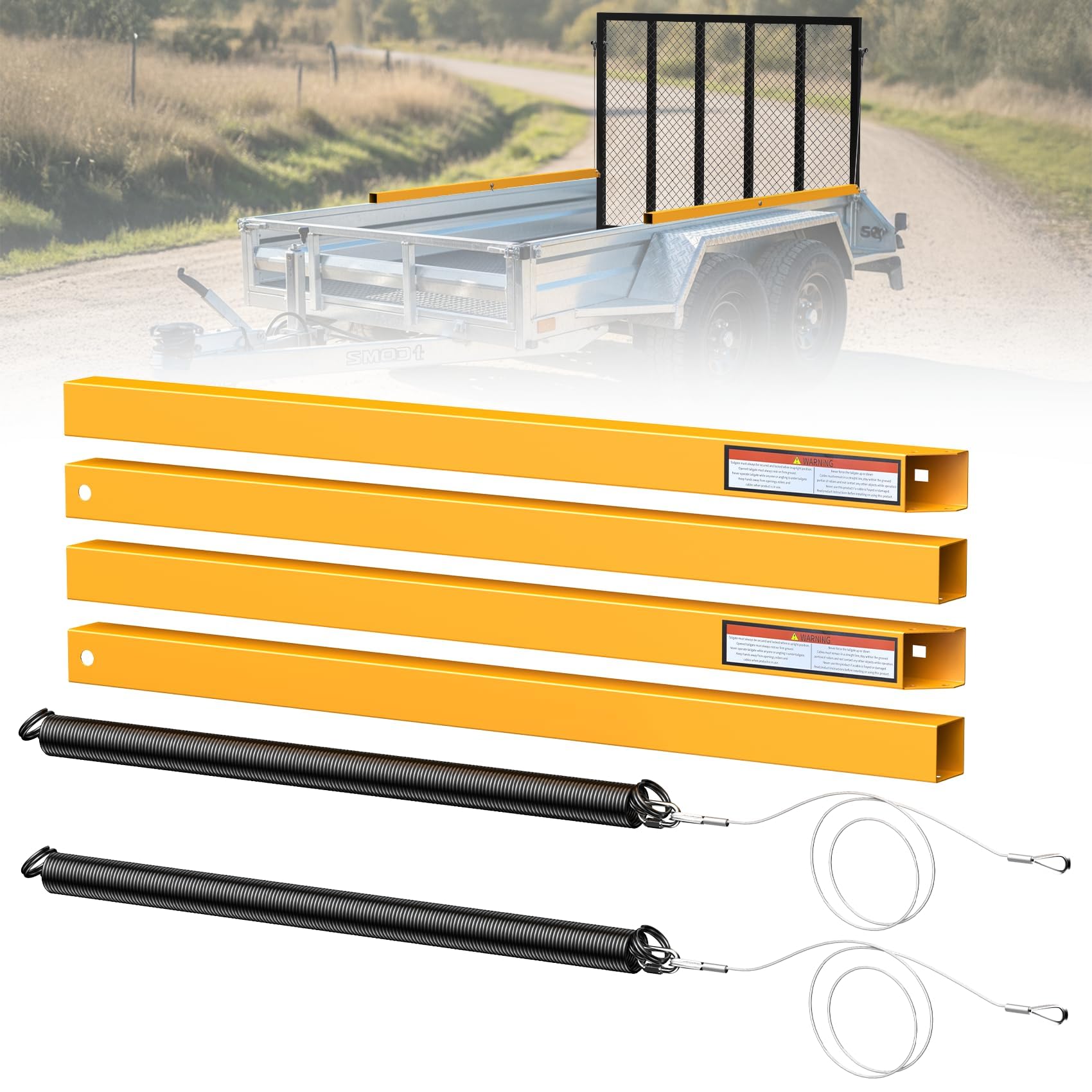 JY PERFORMANCE Trailer Gate Lift Assist, 2-Sided Tailgate Lift Assist for Open Utility Trailer Tailgate Ramp, 12 to 24 Inch Heig
