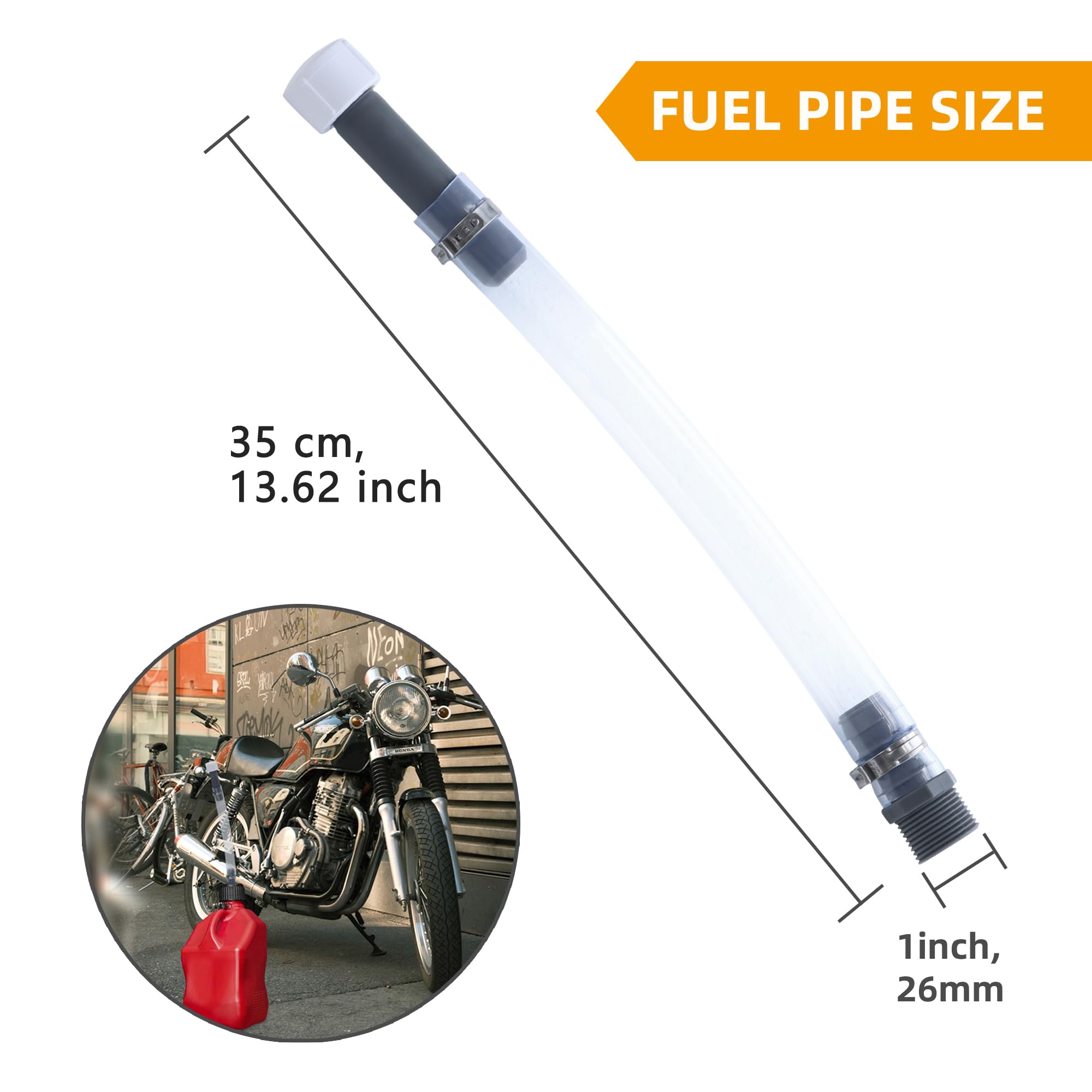 Mapleza 2-Pack Fuel Jug Hose - 5 Gallon Gas Can Hose Replacement with Upgraded Filter Design - Compatible with 5.5 & 3 Gallon Ju