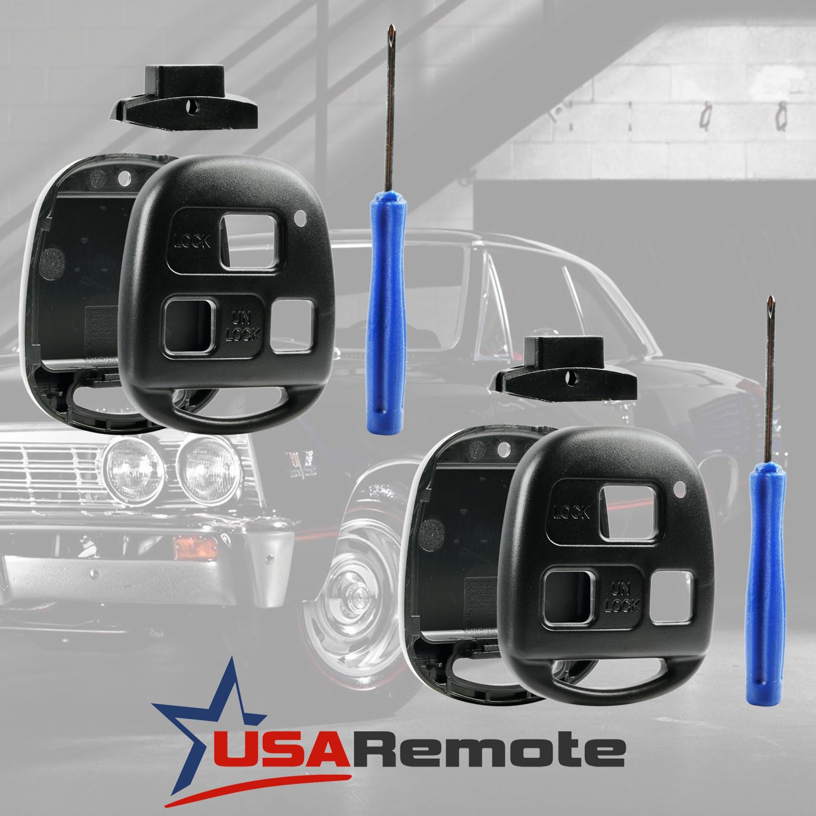 2 Fits Case Shell Key Fob Keyless Entry Remote (Cutting Not Required)