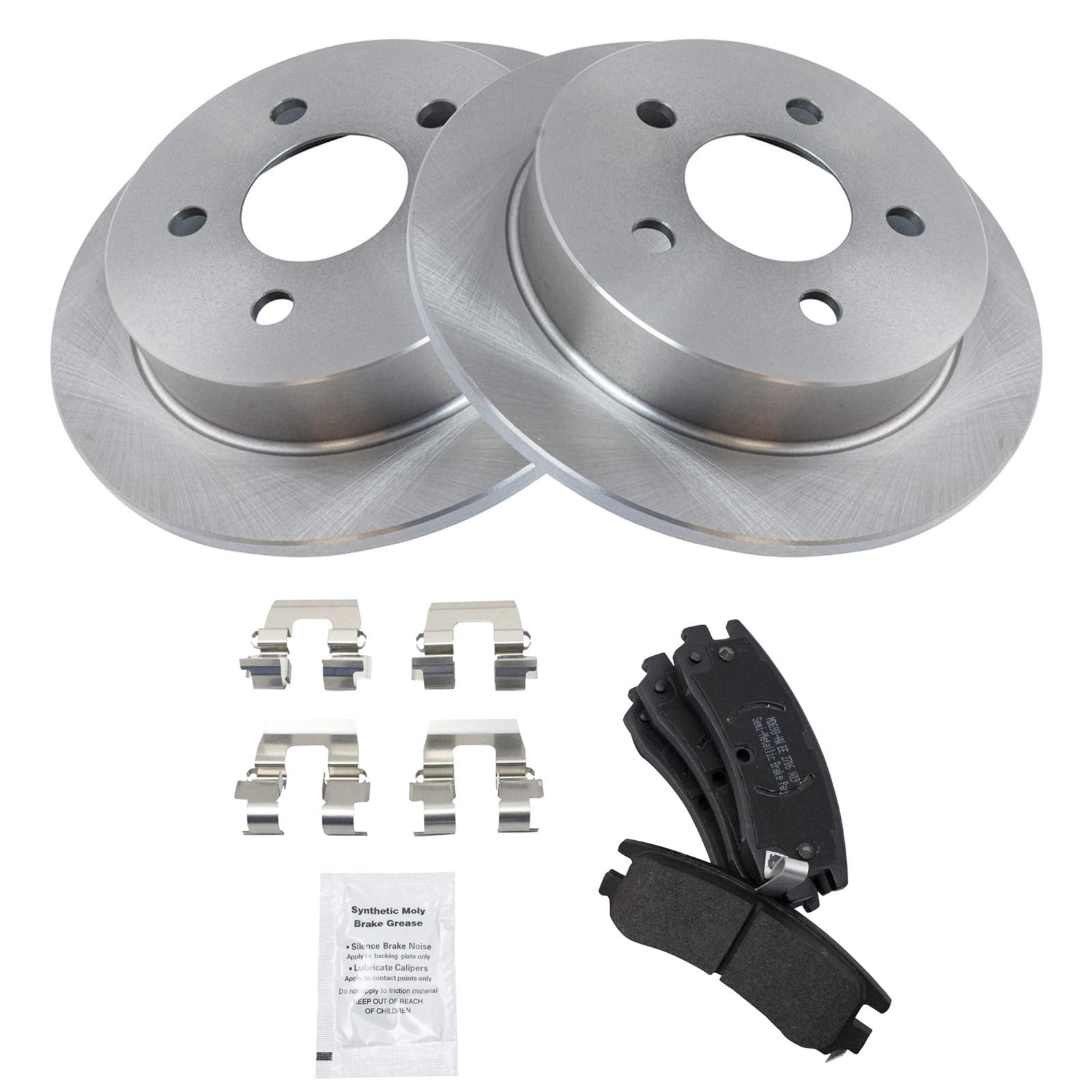 Trq Rear Semi Metallic Brake Pad & Rotor Kit Compatible With Buick Chevy Pontiac Olds