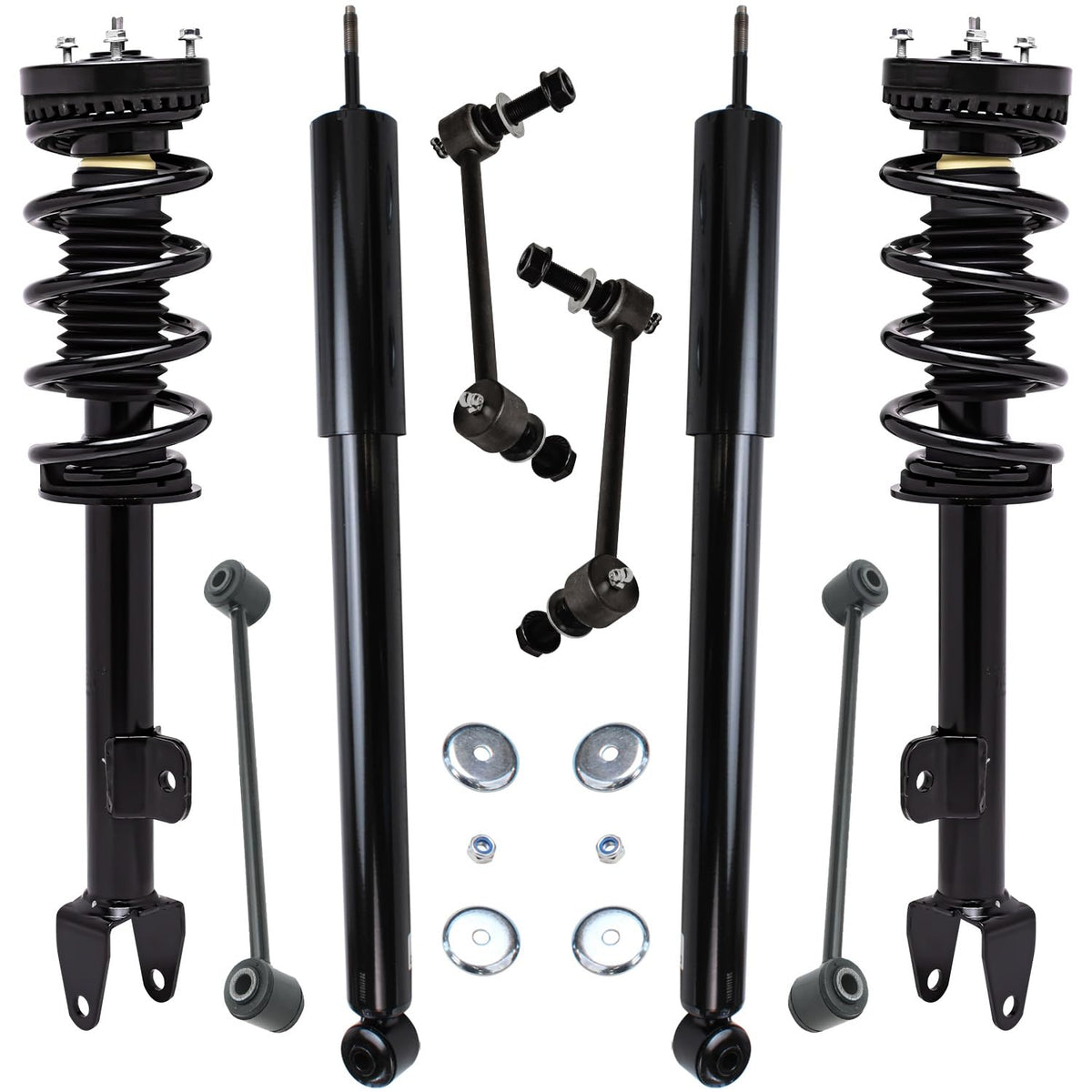 Detroit Axle - 8pc Struts Shock Absorbers Kit for Dodge Challenger Charger, 2 Front Struts w/Coil Spring 2 Rear Shock Absorbers 