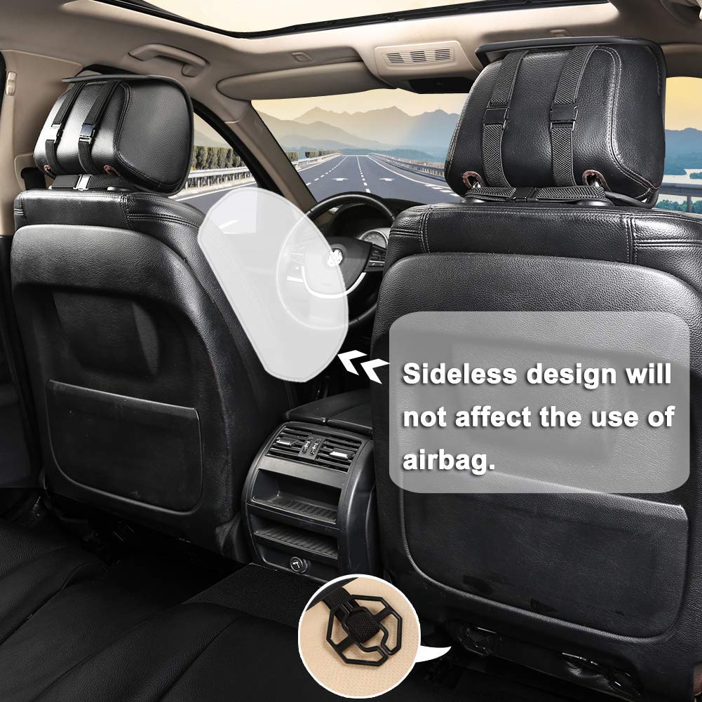 Black Panther Car Seats Covers, 1 Pair Universal Sideless Driver Seat Protectors With Lumbar Support And Headrest Covers (Gray)