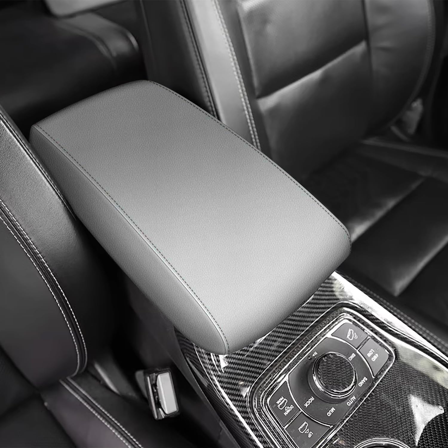 Aomsazto Armrest Covers For 2011-2021 Jeep Grand Cherokee Gray (Not For 2022)