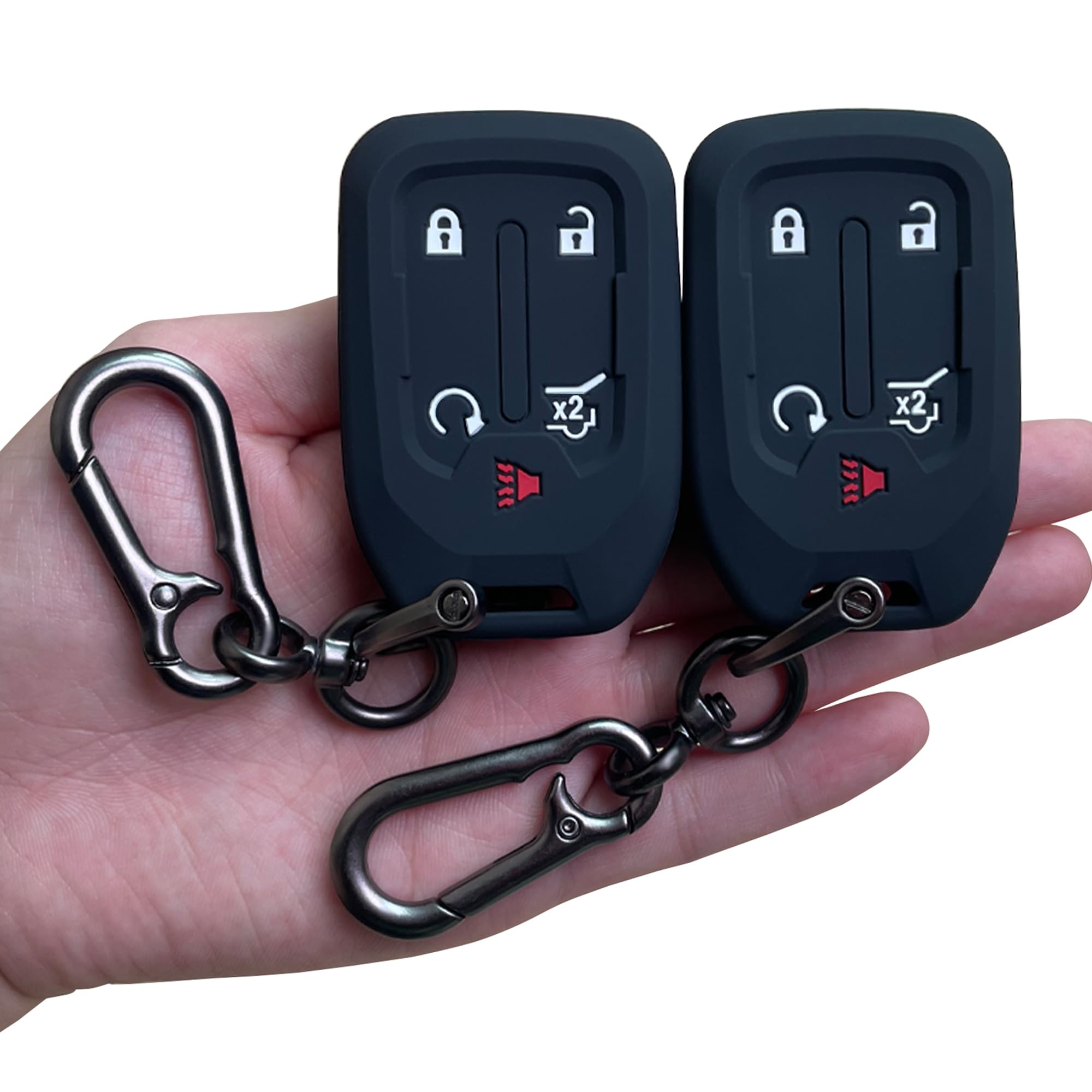 Tandrive Key Fob Cover For 2024-2017 Gmc Acadia Terrain Denali, Sierra Chevy Silverado, Silicone, Black And Black