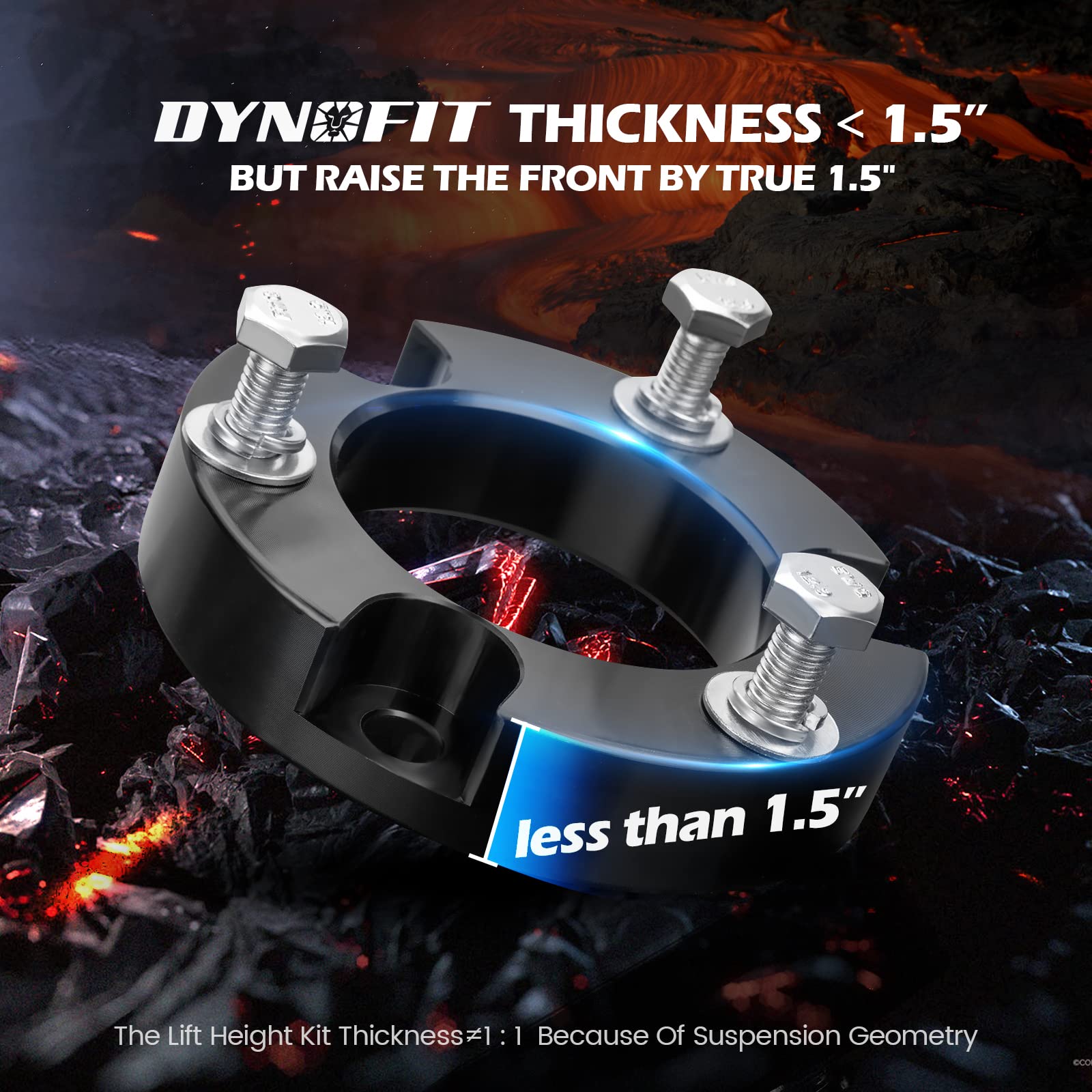 1.5 Front Leveling Lift Kits For 2005-2023 Tacoma, 2003-2023 4Runner, 2007-2015 Fj Curise 4Wd, Dynofit Raise 1.5 Inch Strut Spacer Suspension Lift Kit Lift Spacers, Set Of 2Pcs Shock Absorber Spacers