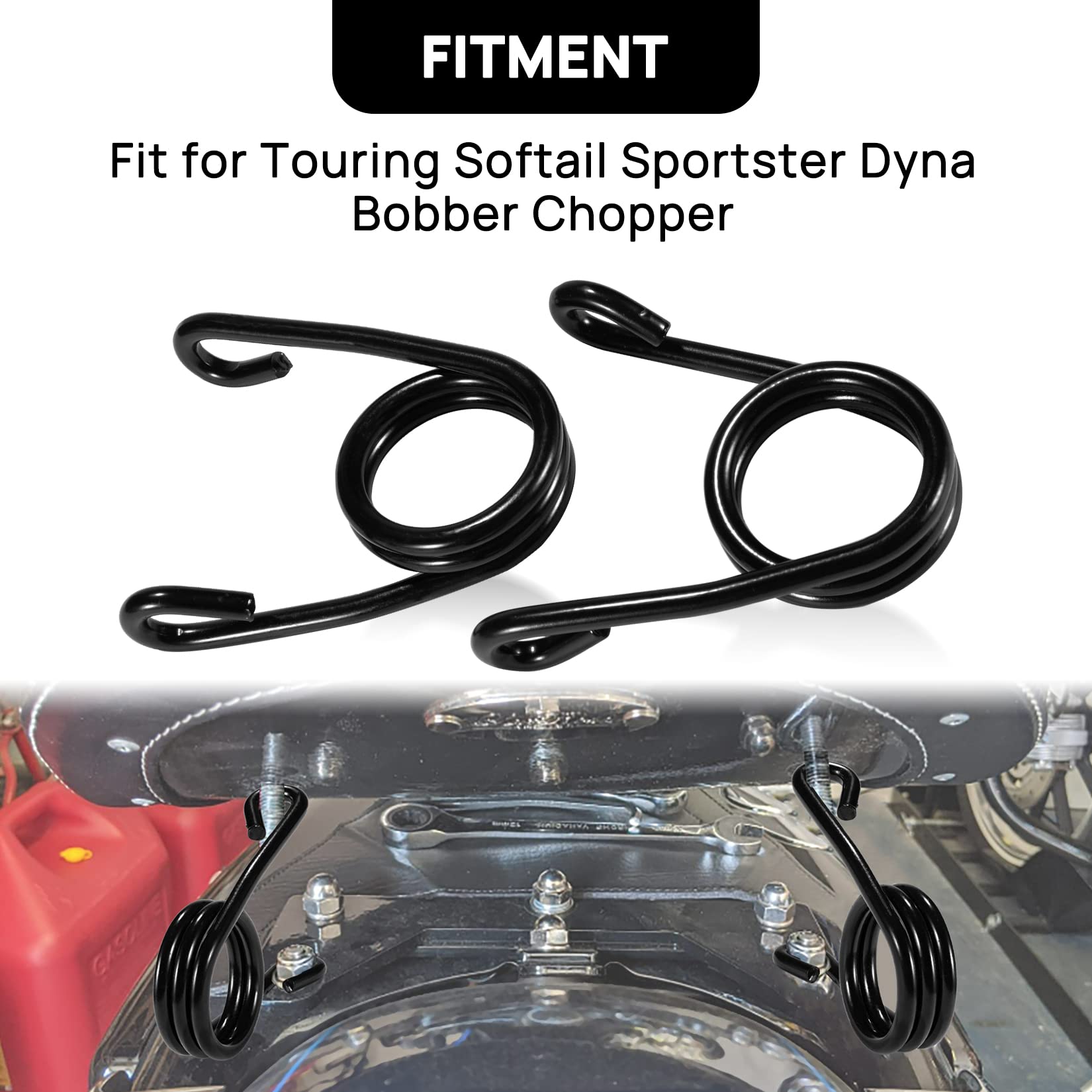 PSLER Motorcycle Clip Type Solo Seat Springs Scissor Torsion Spring Universal for Touring Softail Sportster Dyna Bobber Chopper,