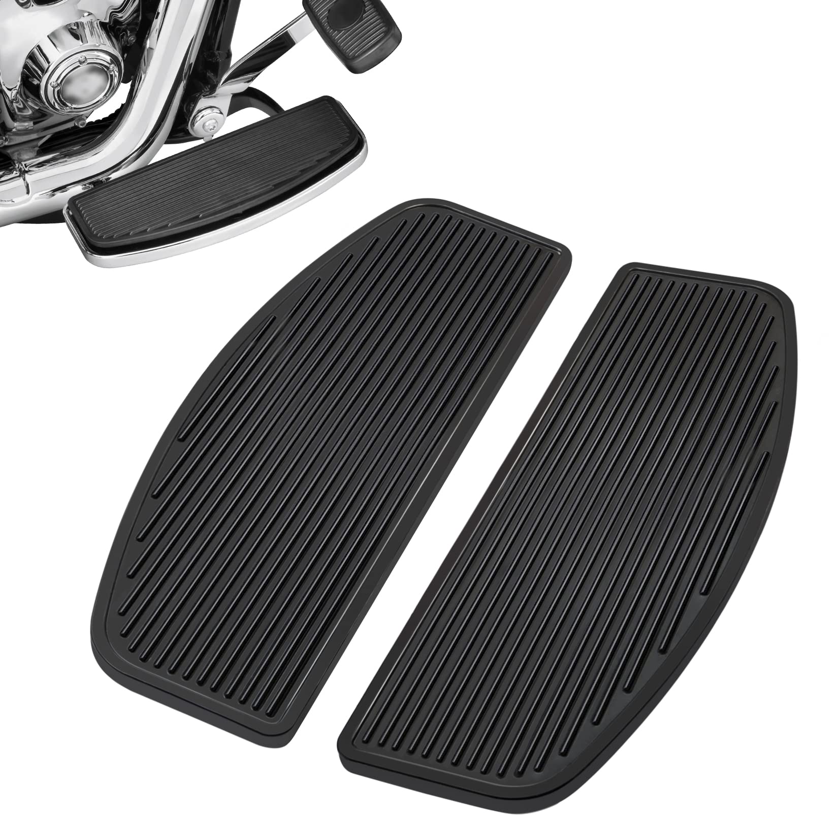 Pbymt Front Footboard Rubber Insert Rider Footboard Floorboard Foot Peg Footrest Pad Compatible For Harley Touring Softail Road 